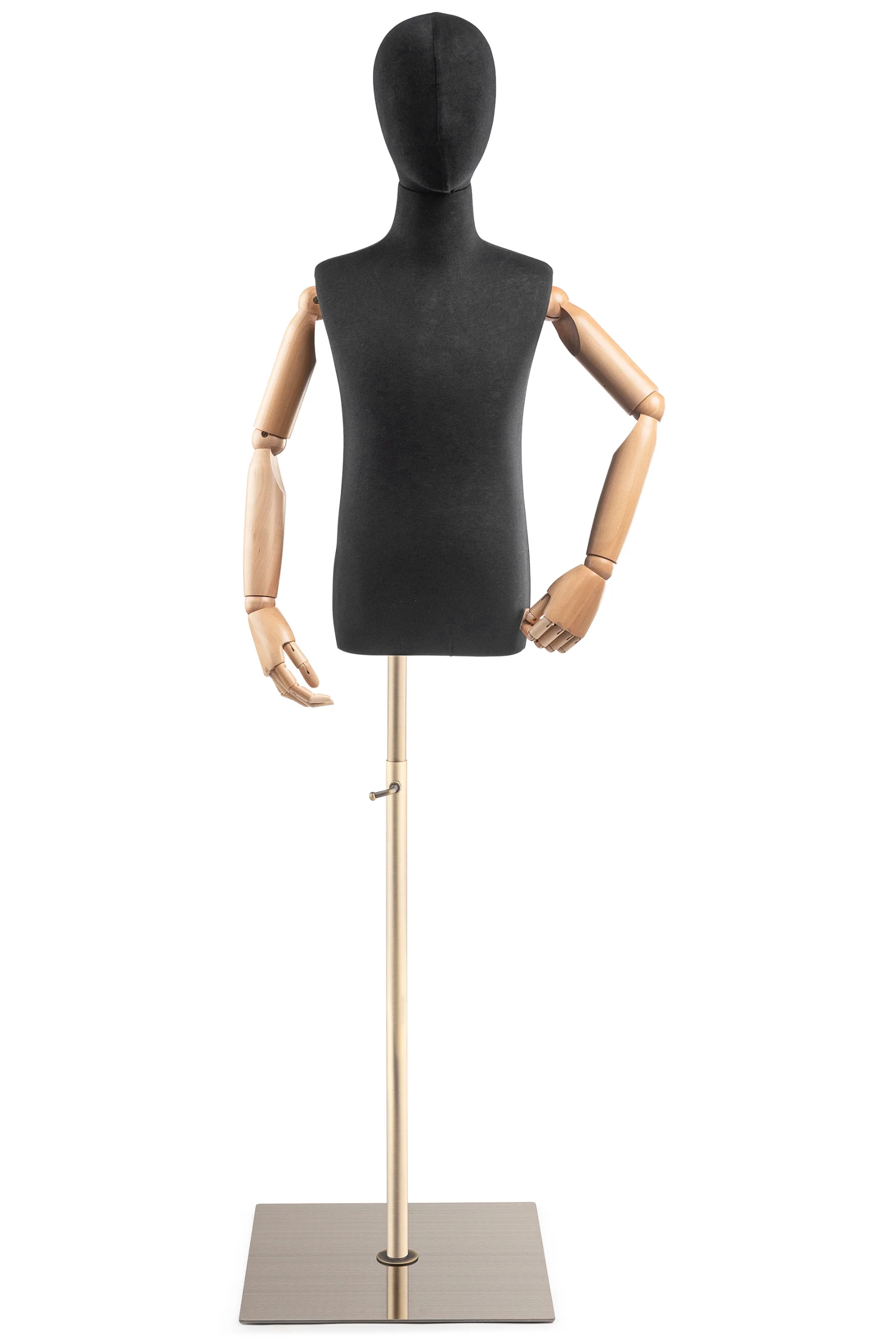 Child Display Dress Form on Metal Flat Base (Head & Arms Version) - Image 10