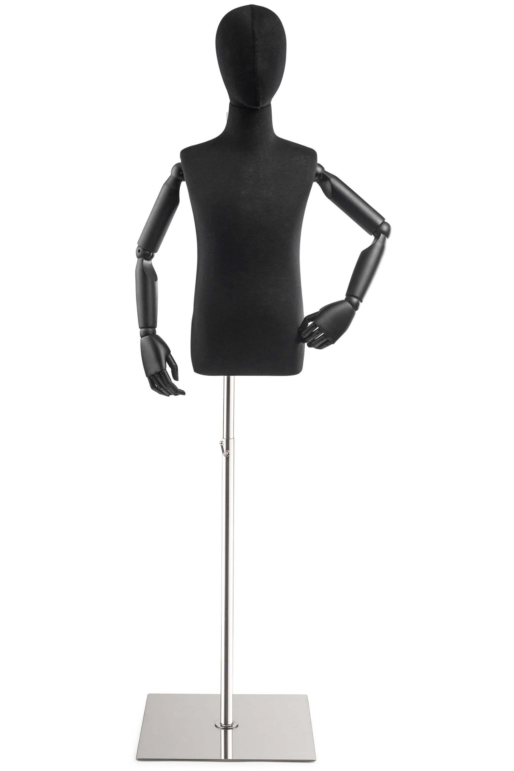 Child Display Dress Form on Metal Flat Base (Head & Arms Version) - Image 11