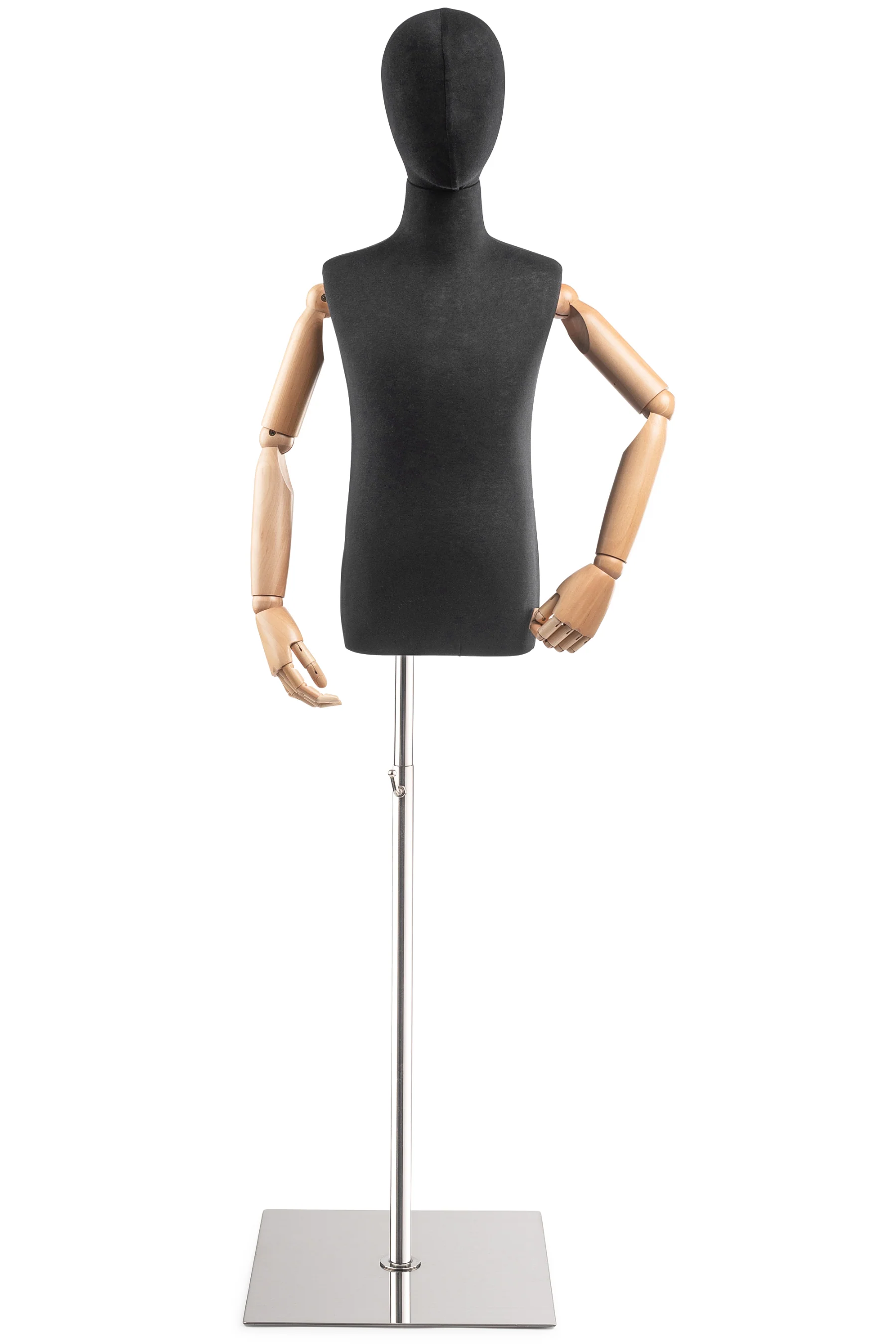 Child Display Dress Form on Metal Flat Base (Head & Arms Version) - Image 12