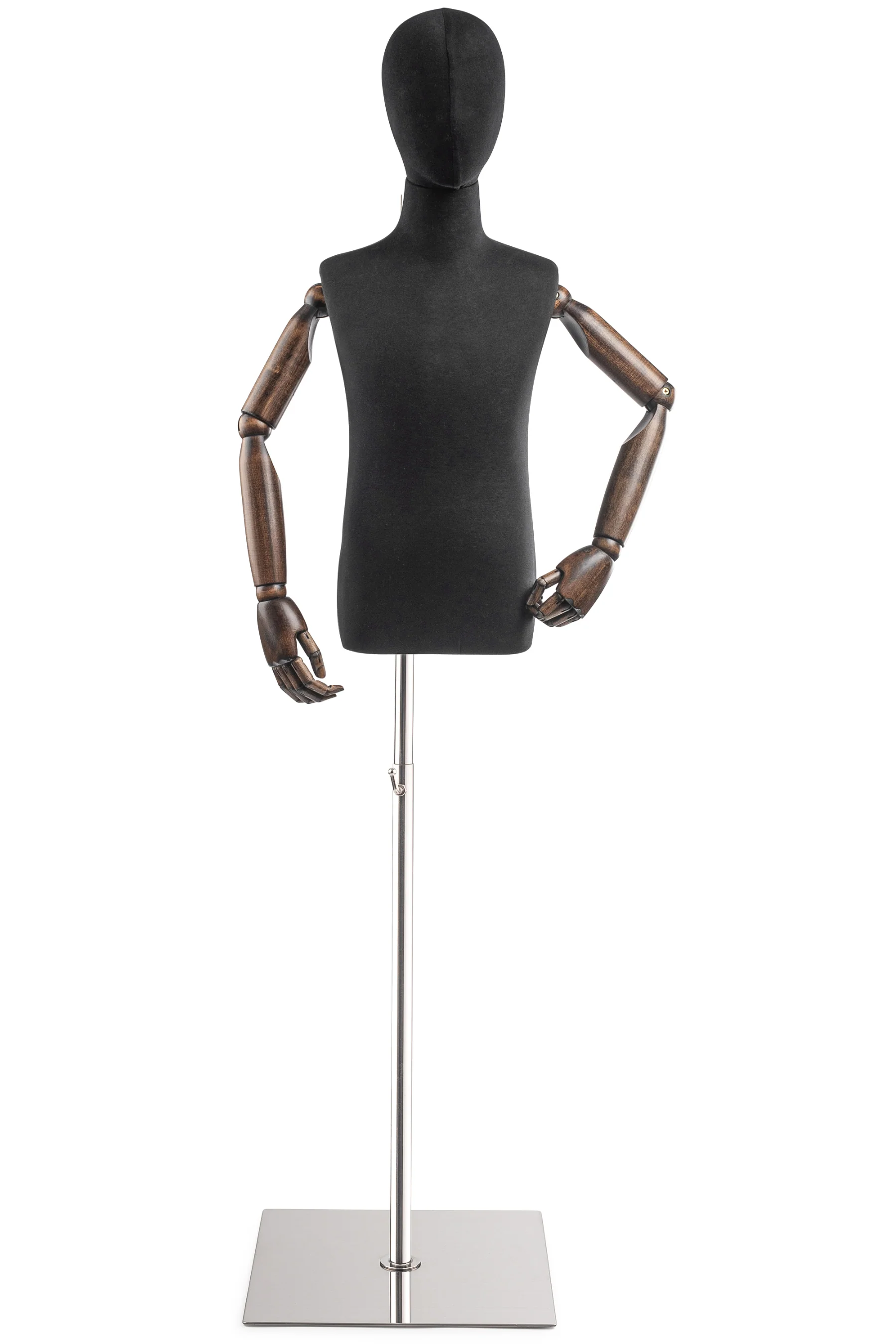Child Display Dress Form on Metal Flat Base (Head & Arms Version) - Image 15