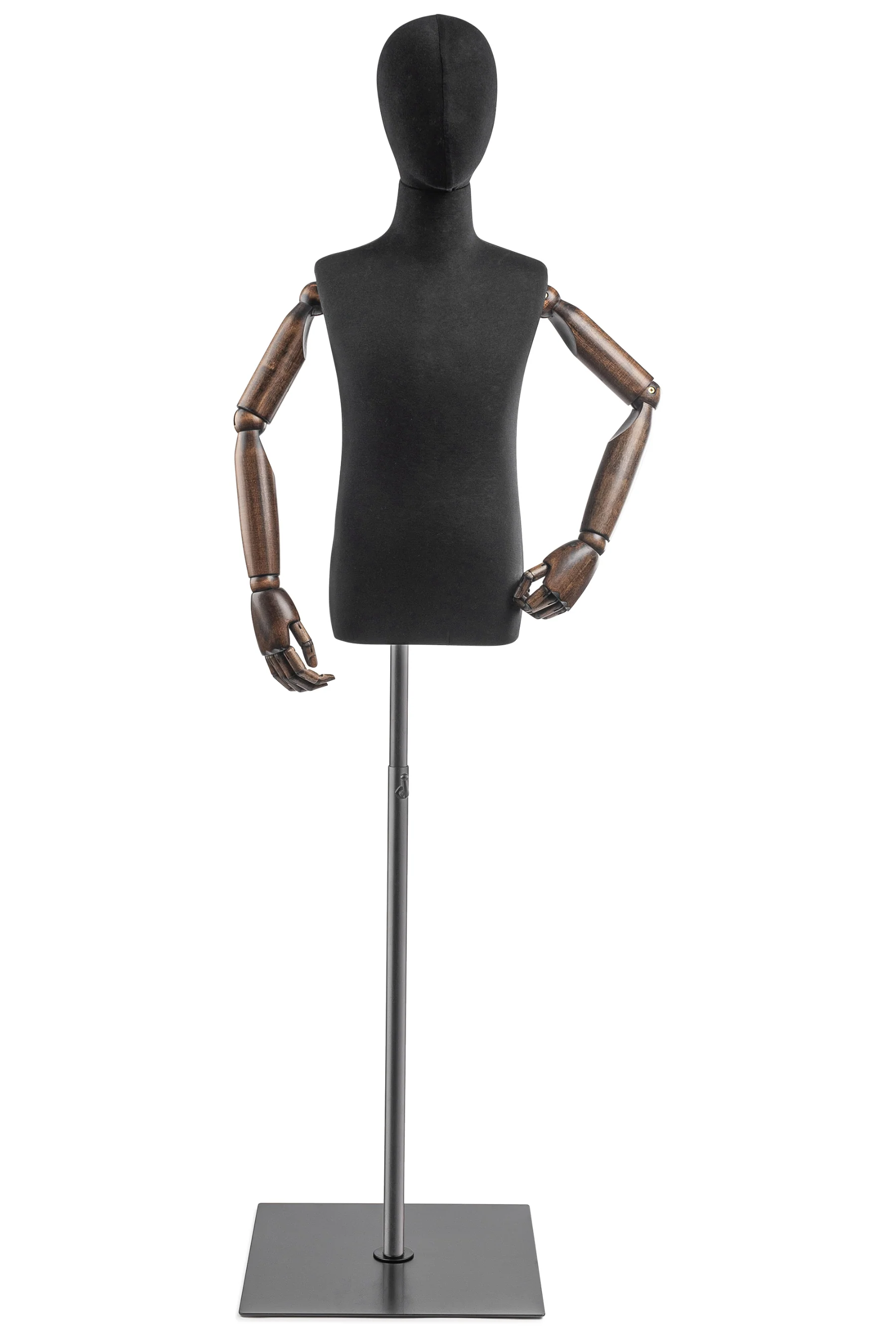 Child Display Dress Form on Metal Flat Base (Head & Arms Version) - Image 3