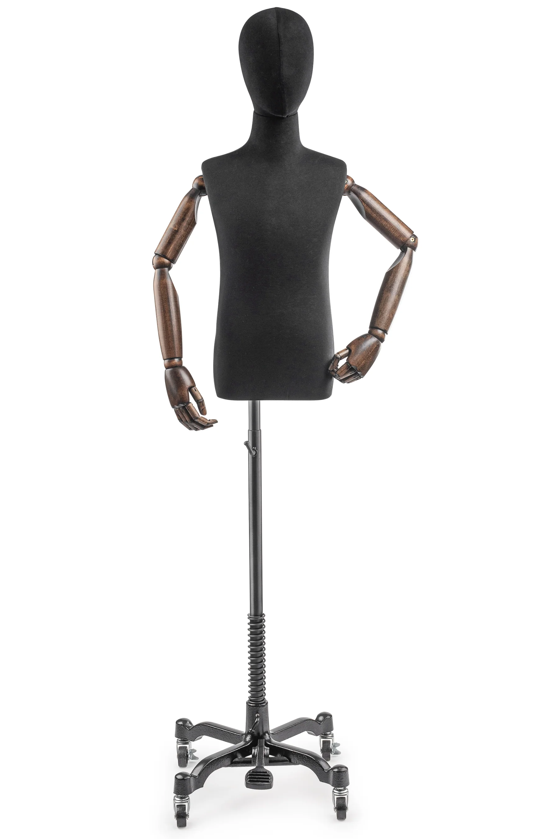 Child Display Dress Form on Metal Rolling Base (Head & Arms Version) - Image 13