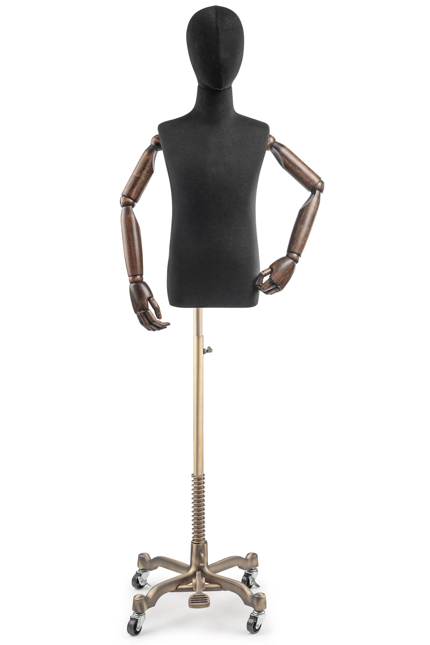 Child Display Dress Form on Metal Rolling Base (Head & Arms Version) - Image 14