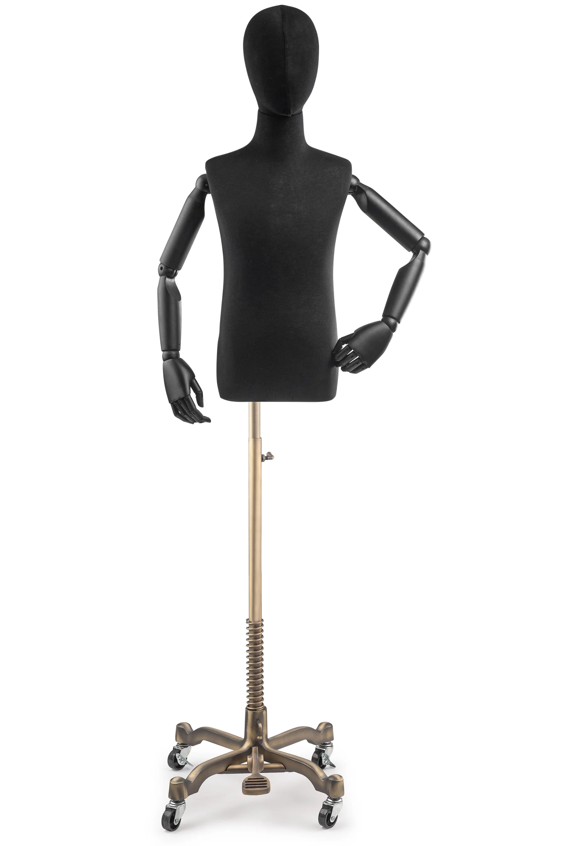 Child Display Dress Form on Metal Rolling Base (Head & Arms Version) - Image 8