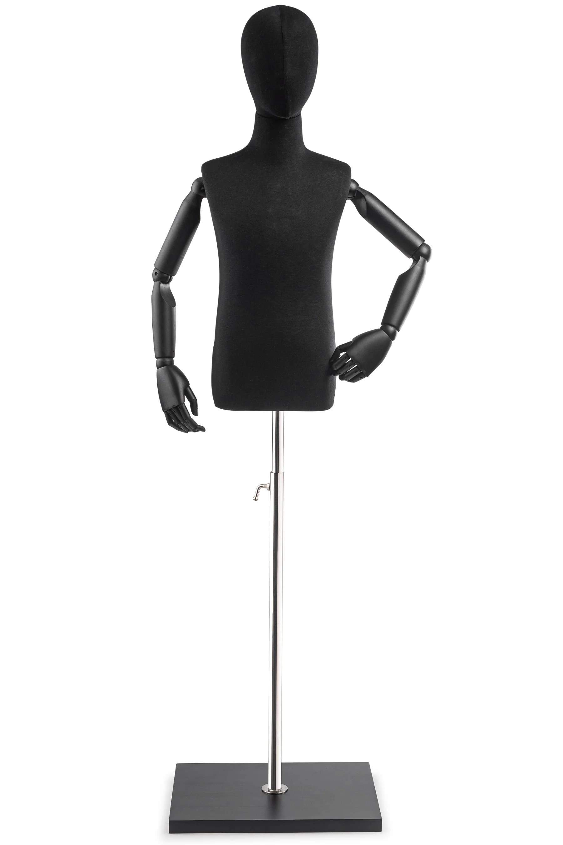 Child Display Dress Form on Wood Flat Base (Head & Arms Version) - Image 10