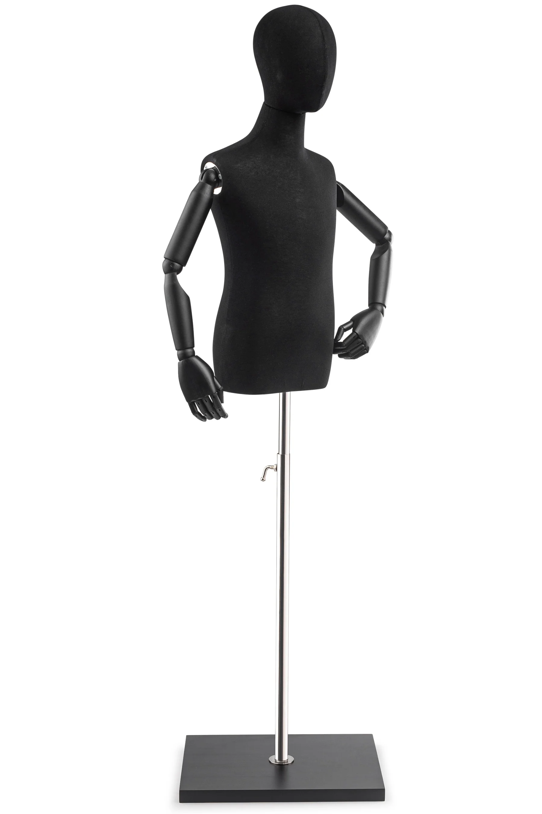 Child Display Dress Form on Wood Flat Base (Head & Arms Version) - Image 11