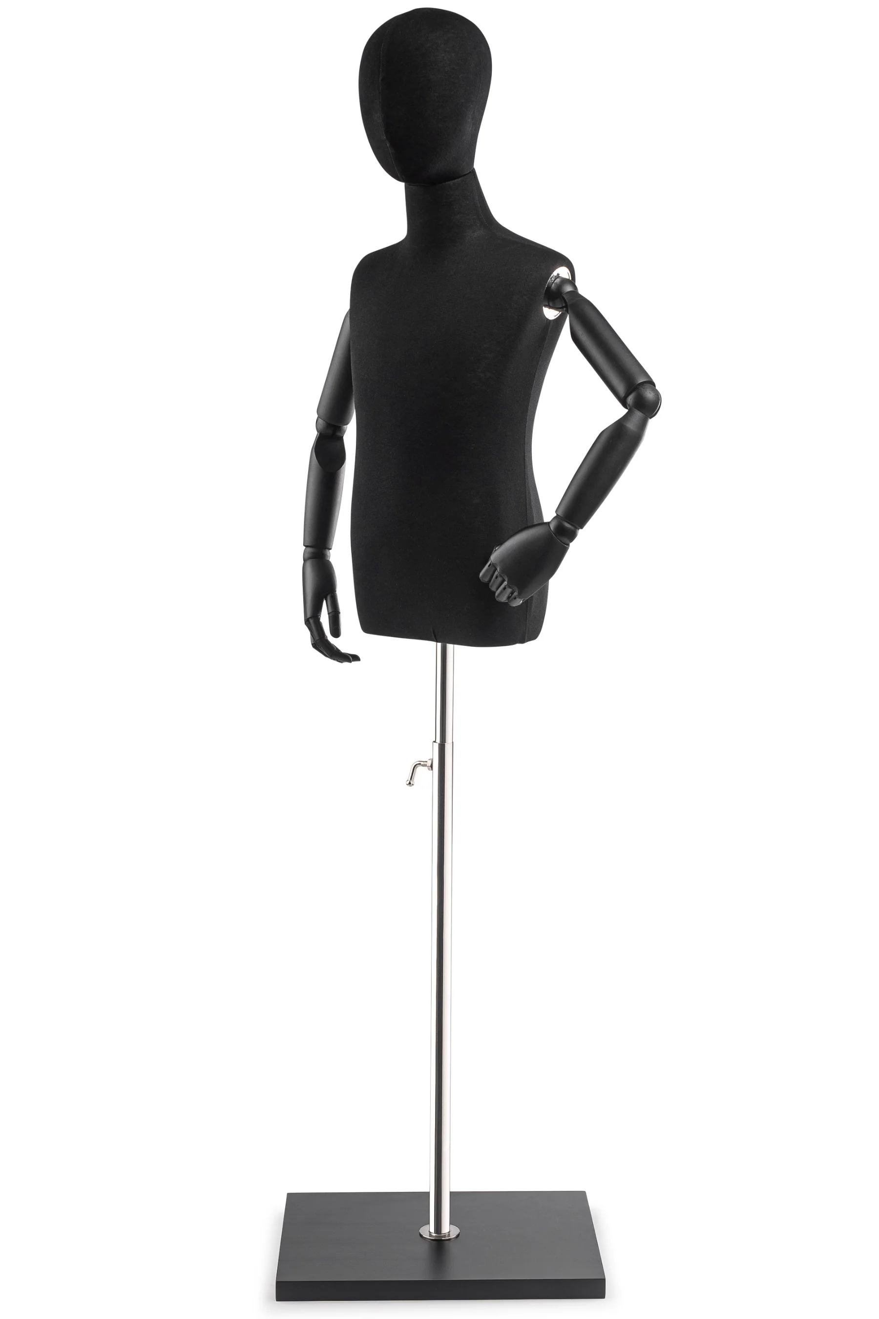 Child Display Dress Form on Wood Flat Base (Head & Arms Version) - Image 14