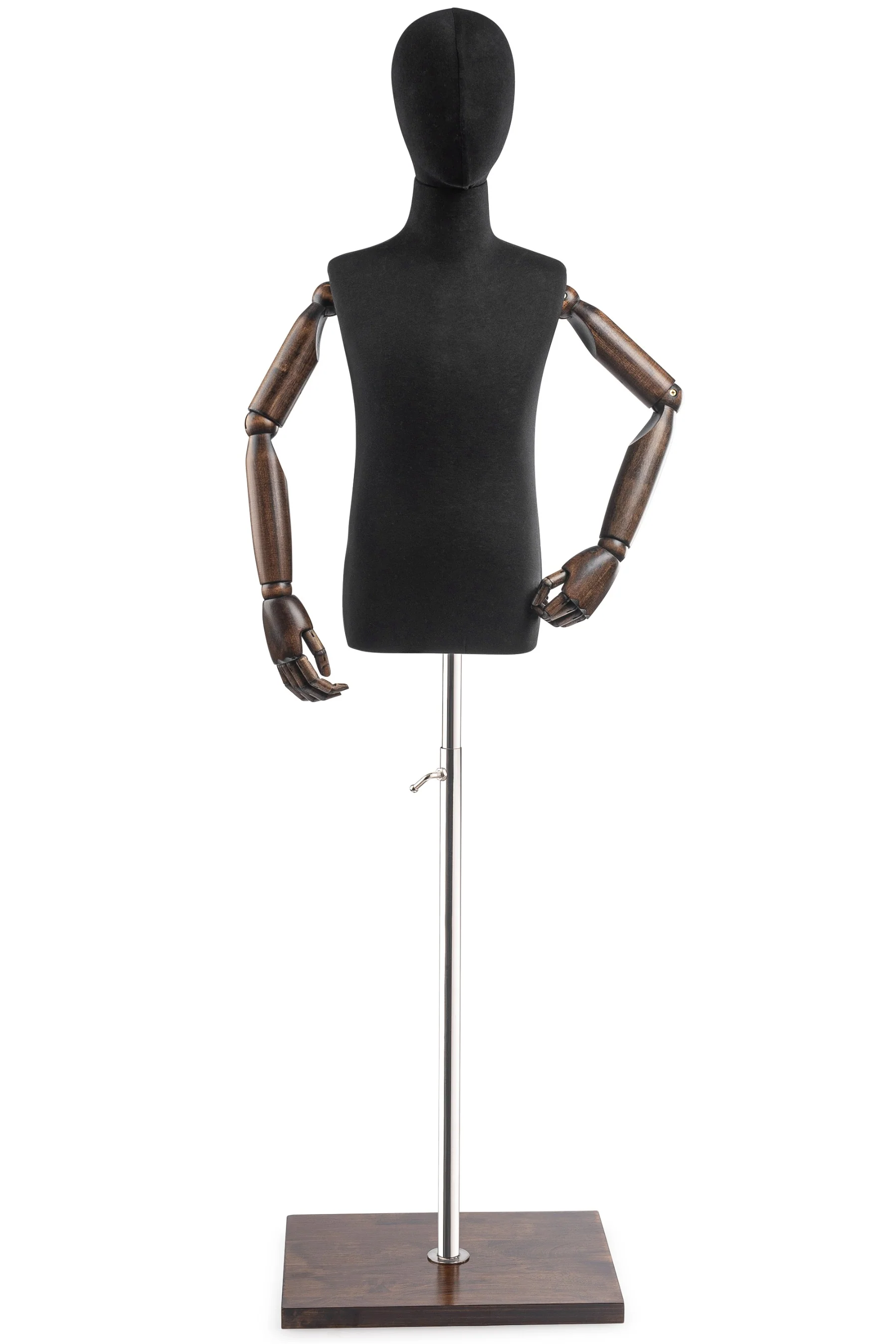 Child Display Dress Form on Wood Flat Base (Head & Arms Version) - Image 20