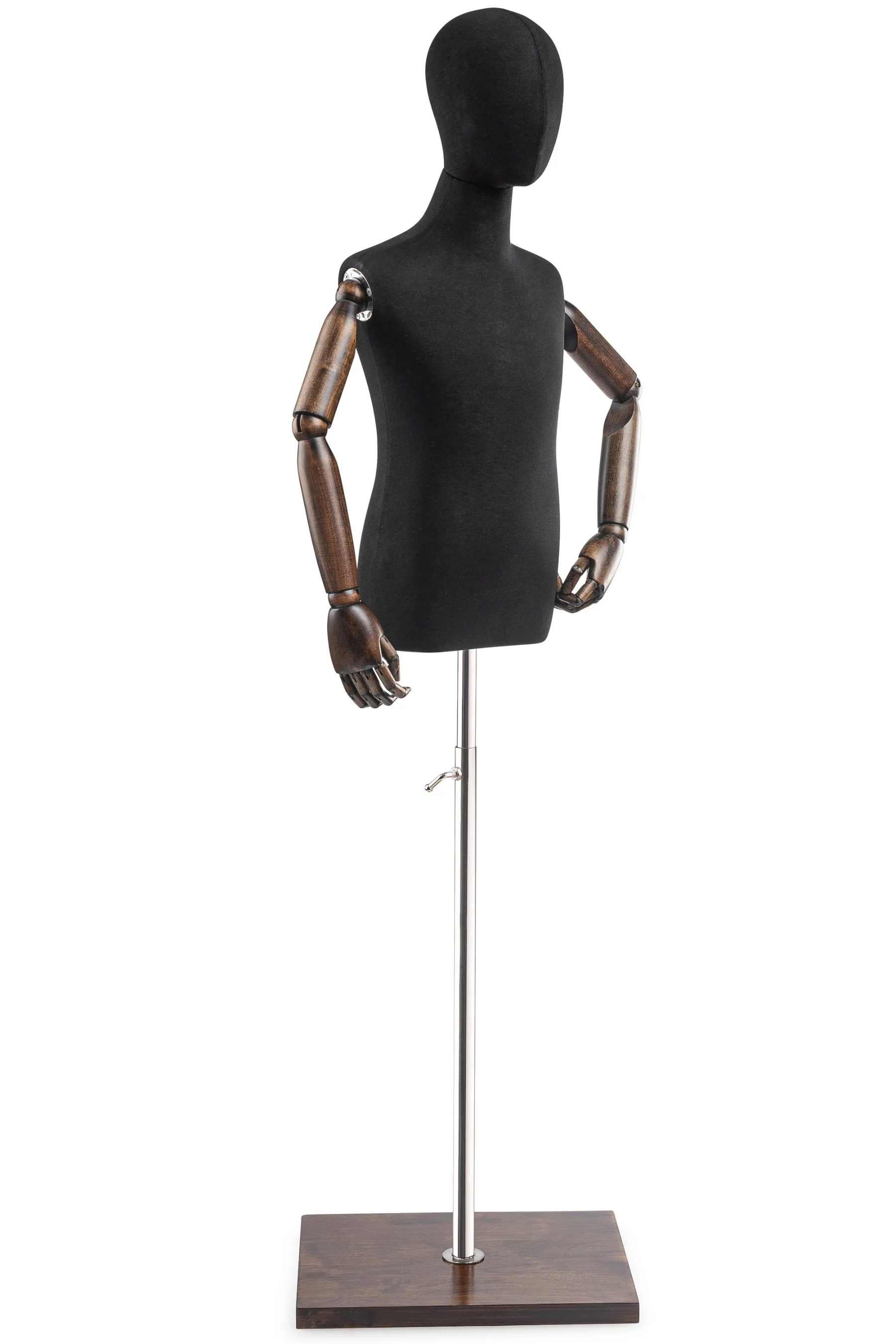 Child Display Dress Form on Wood Flat Base (Head & Arms Version) - Image 21