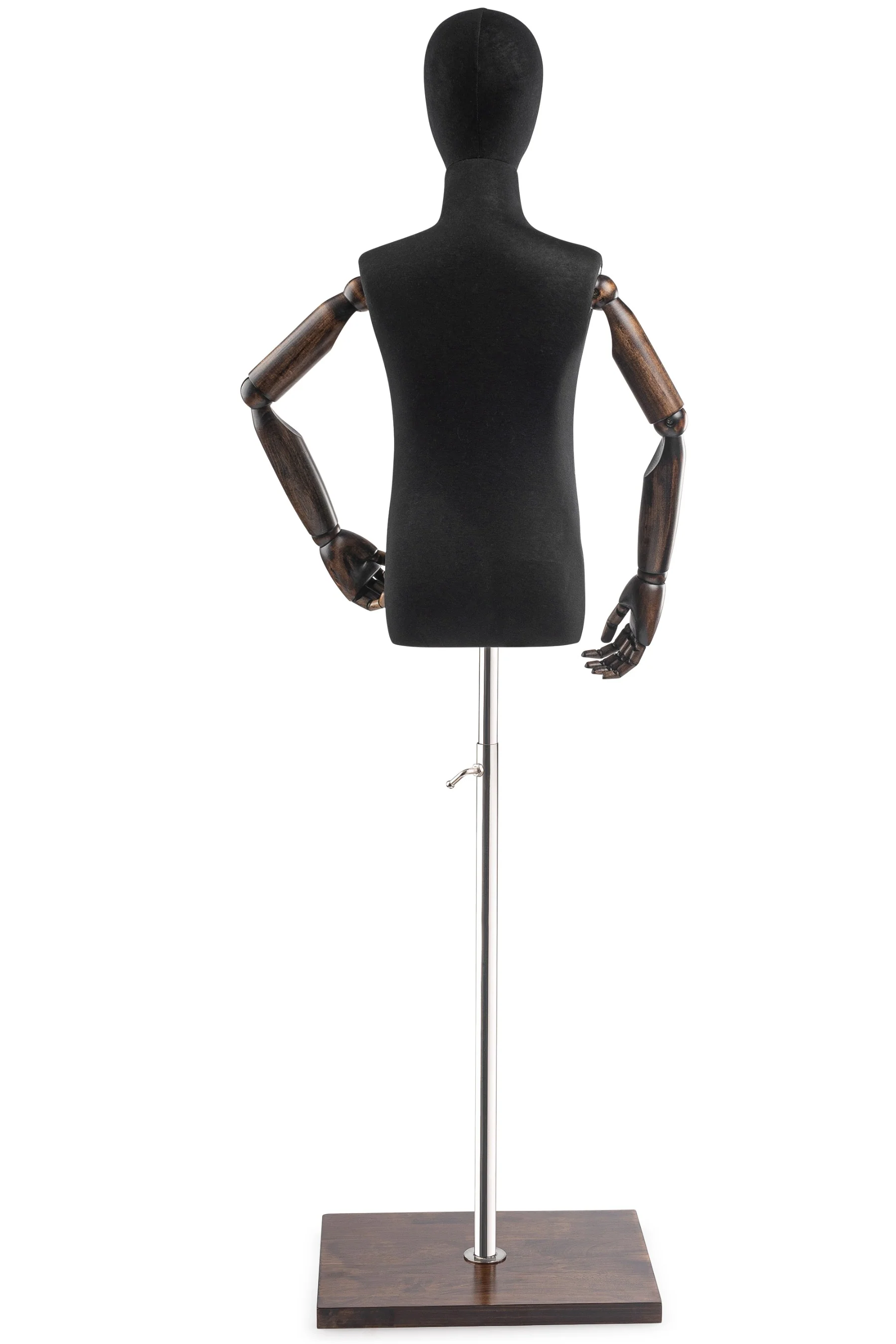 Child Display Dress Form on Wood Flat Base (Head & Arms Version) - Image 24