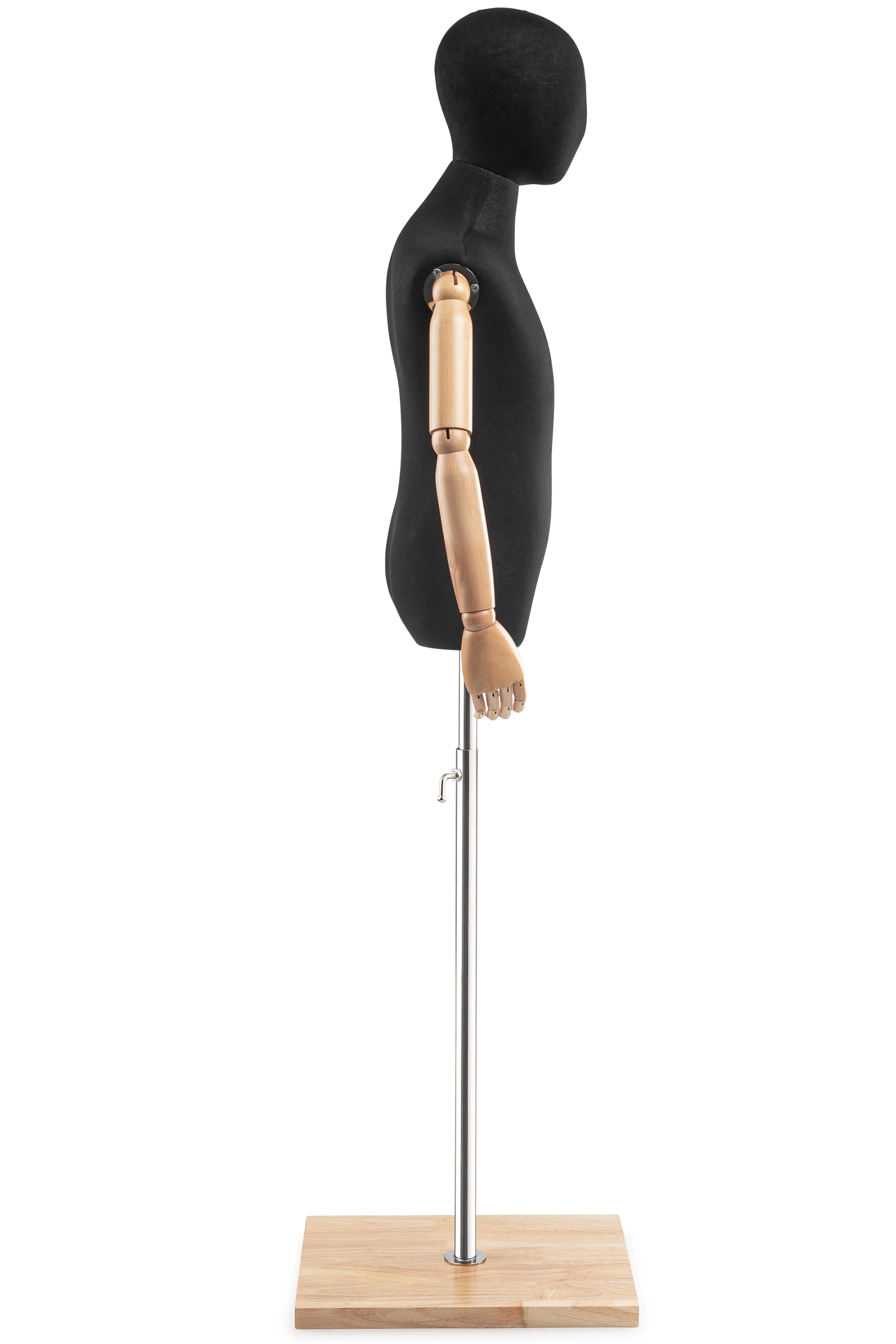 Child Display Dress Form on Wood Flat Base (Head & Arms Version) - Image 4