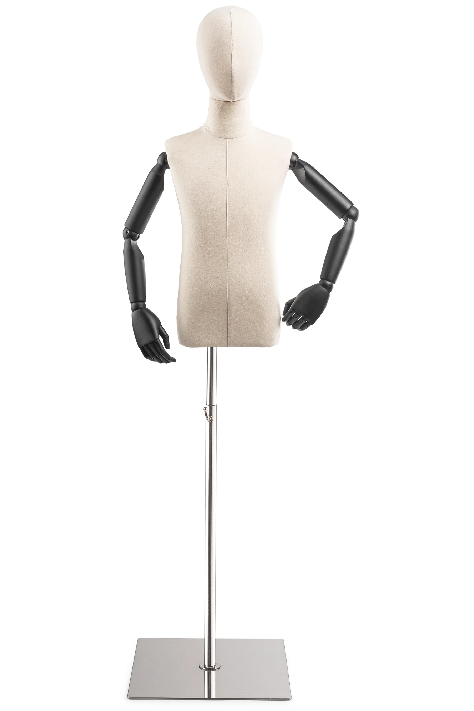 Child Display Dress Form on Metal Flat Base (Head & Arms Version) - Image 10