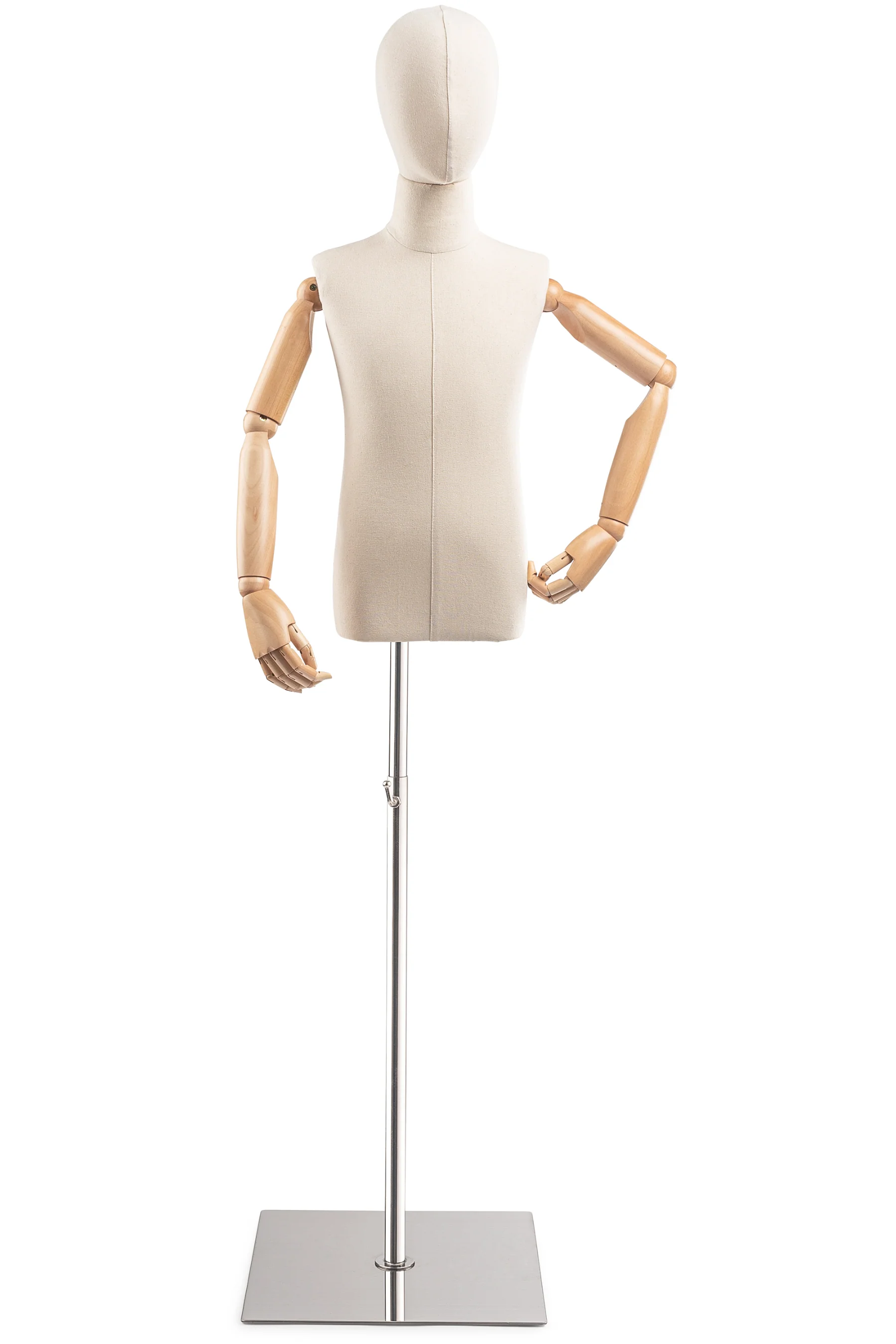 Child Display Dress Form on Metal Flat Base (Head & Arms Version) - Image 11
