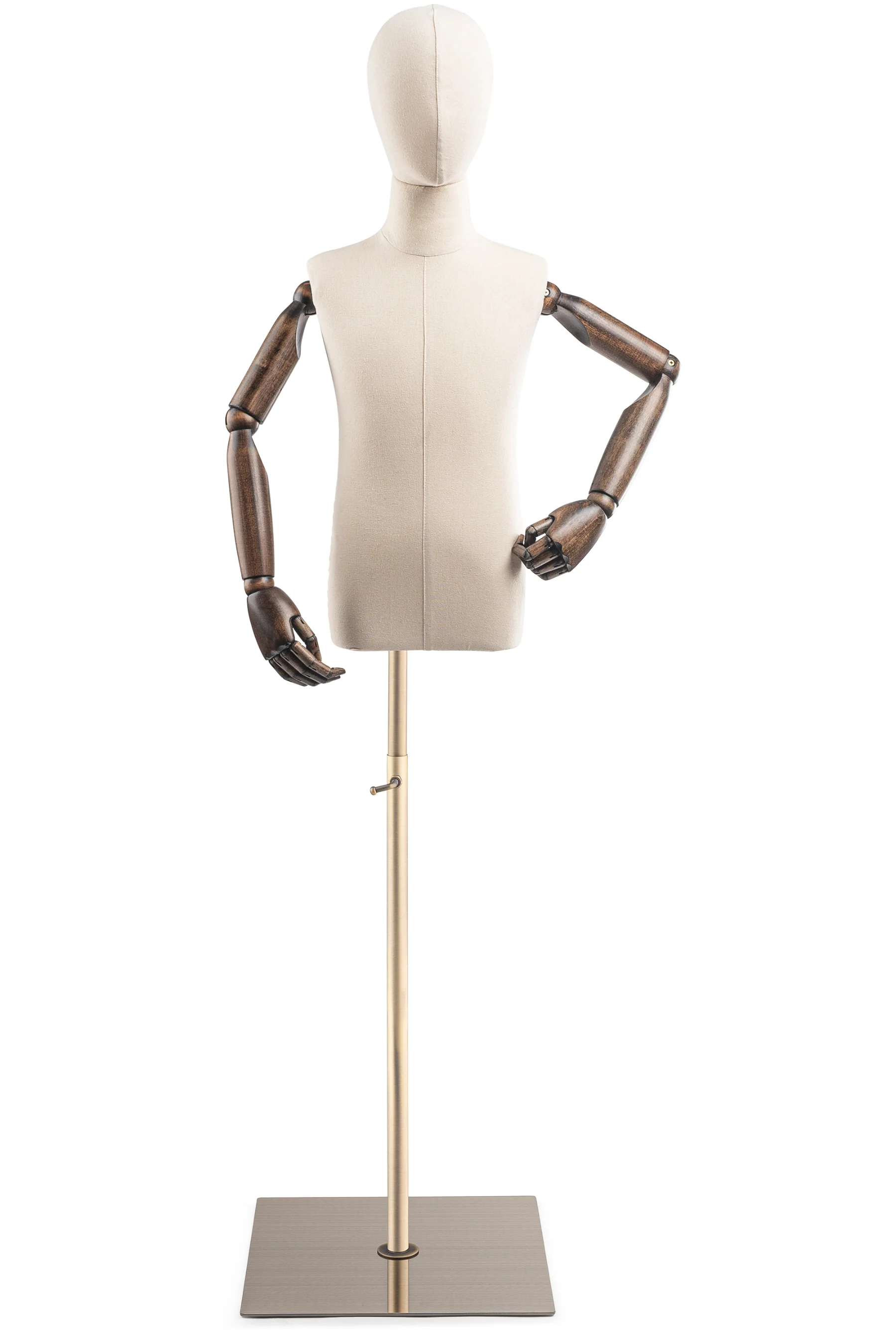 Child Display Dress Form on Metal Flat Base (Head & Arms Version) - Image 14