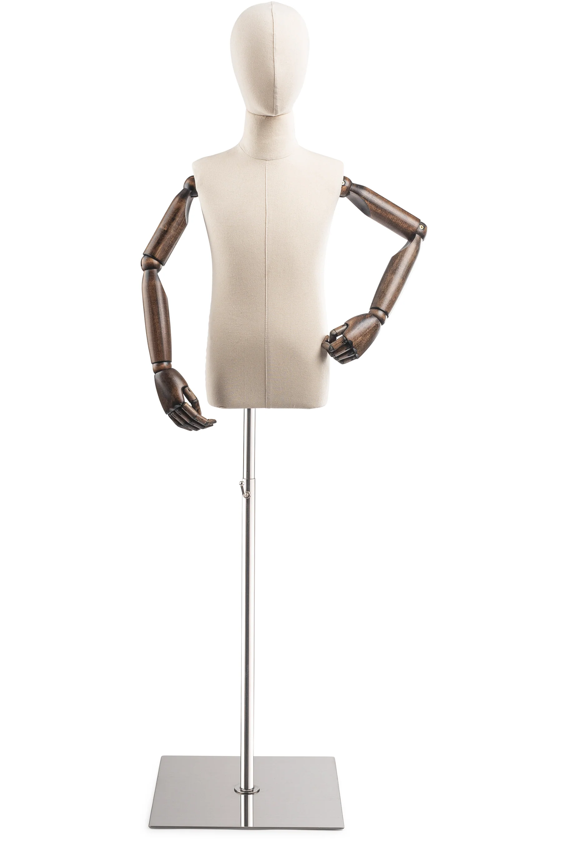 Child Display Dress Form on Metal Flat Base (Head & Arms Version) - Image 15