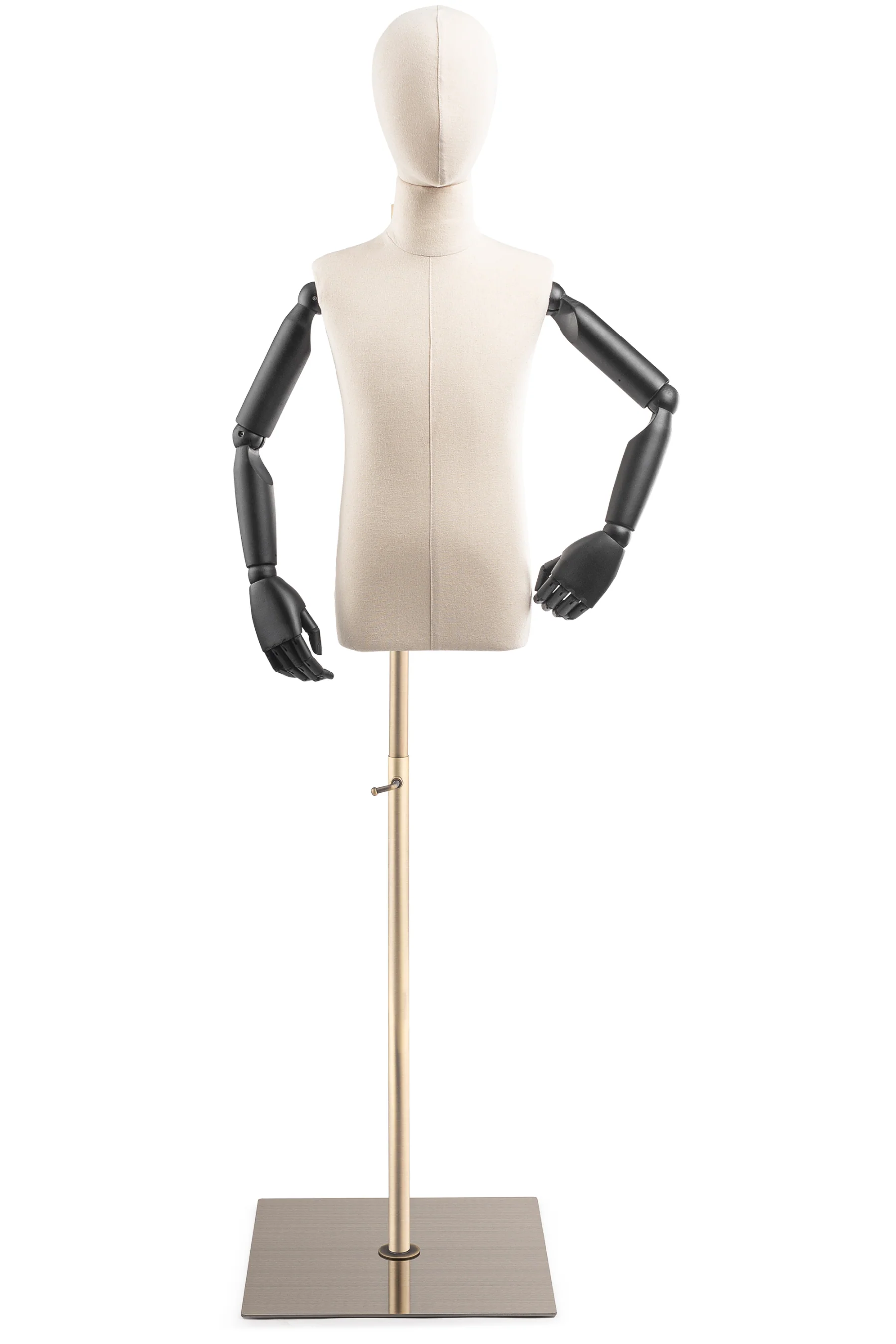 Child Display Dress Form on Metal Flat Base (Head & Arms Version) - Image 8