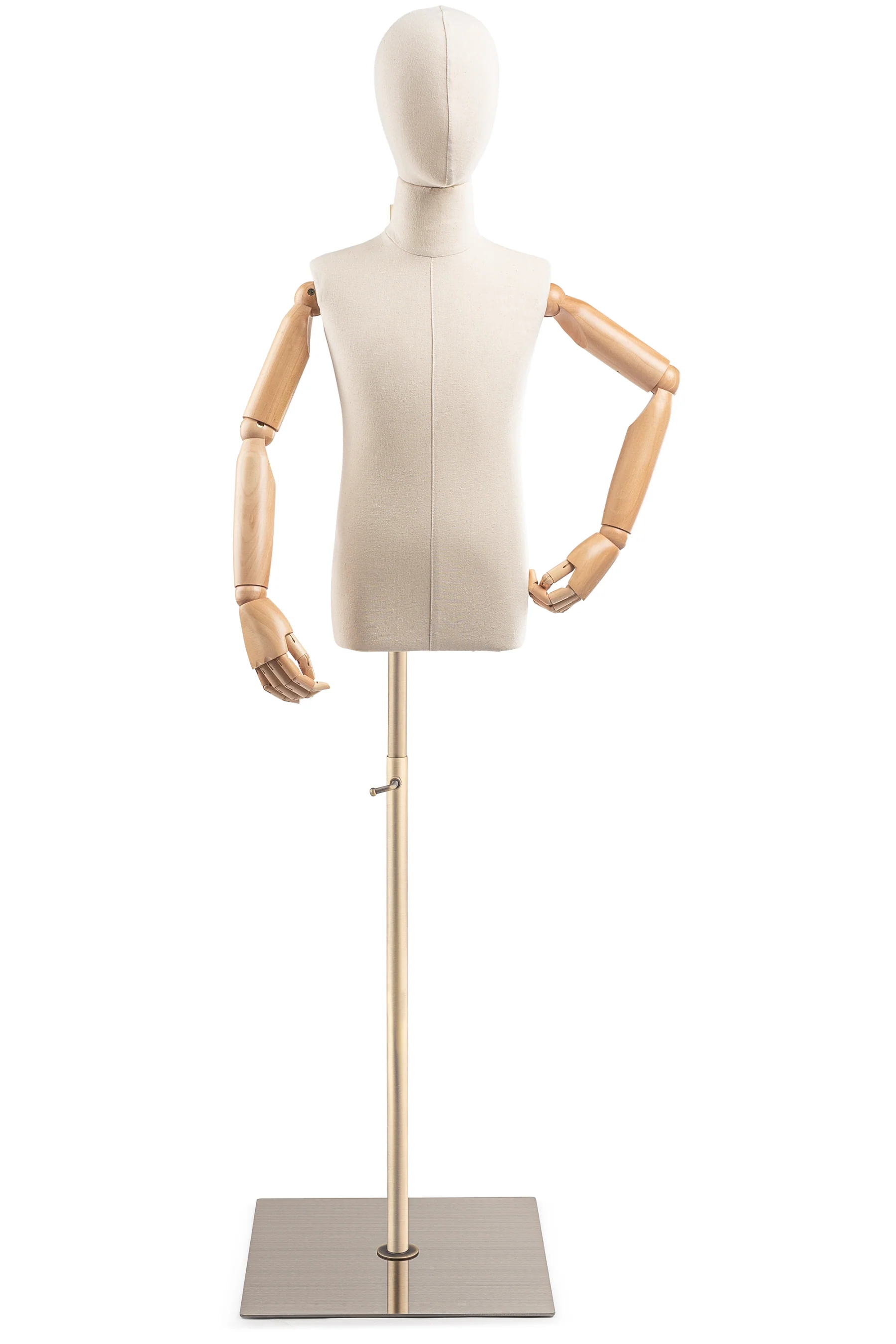 Child Display Dress Form on Metal Flat Base (Head & Arms Version) - Image 9