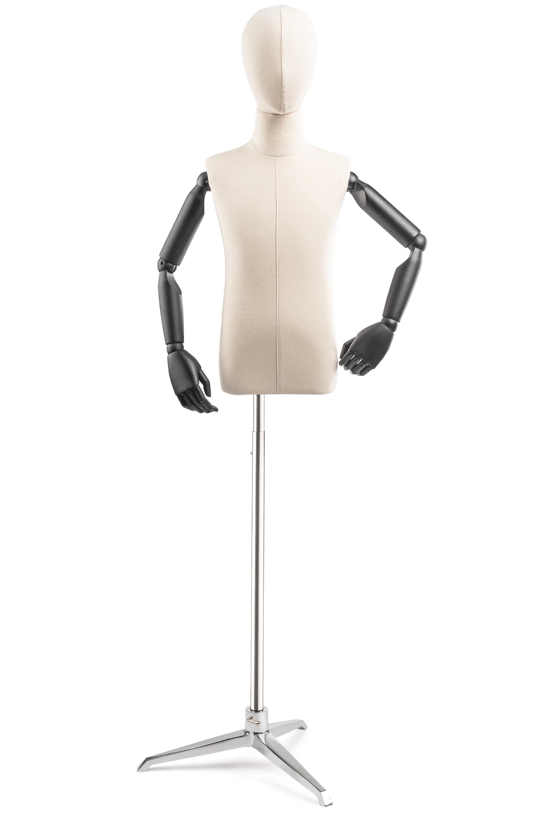 Child Display Dress Form on Metal Tripod Base (Head & Arms Version) - Image 10