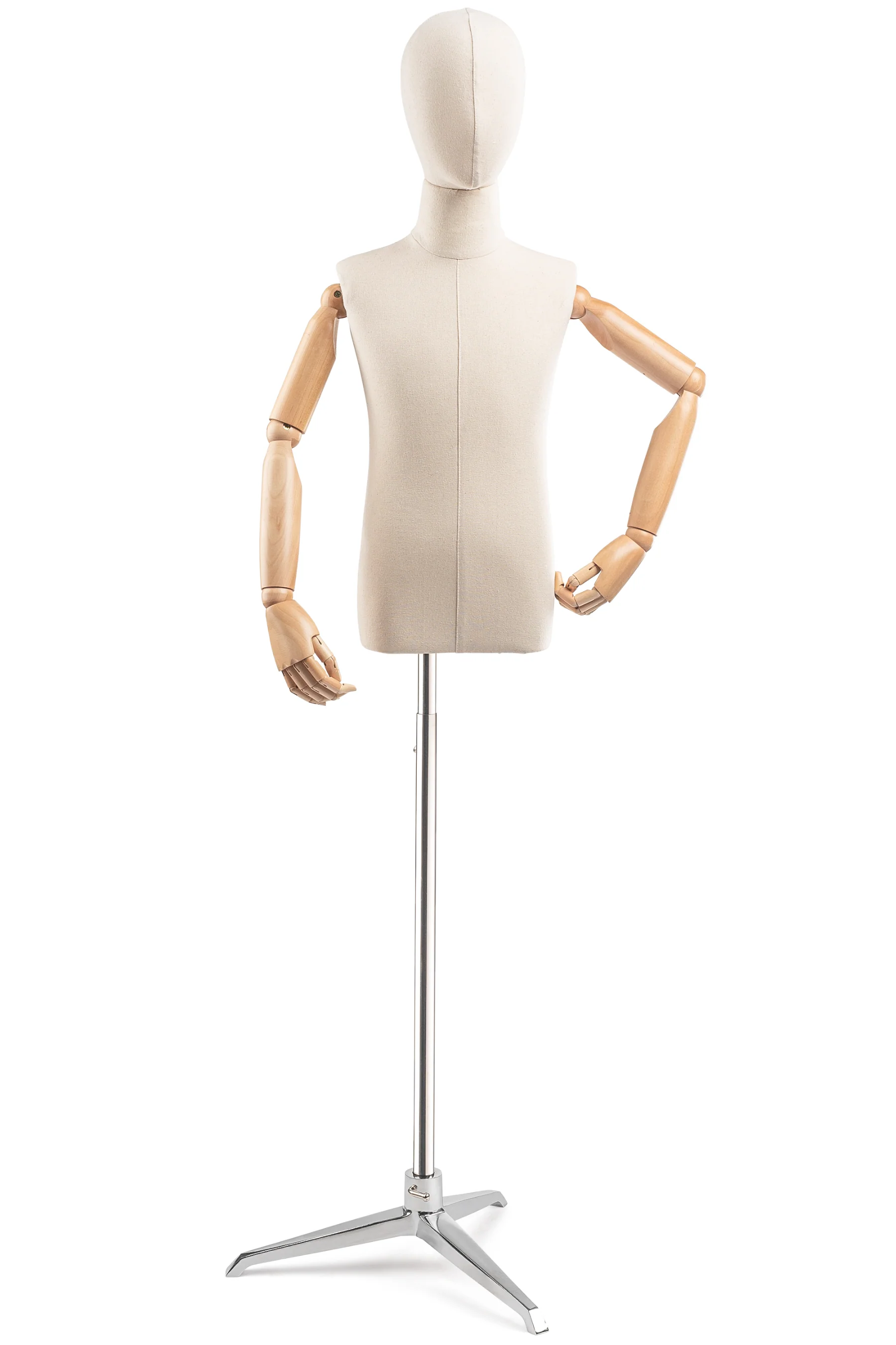 Child Display Dress Form on Metal Tripod Base (Head & Arms Version) - Image 11