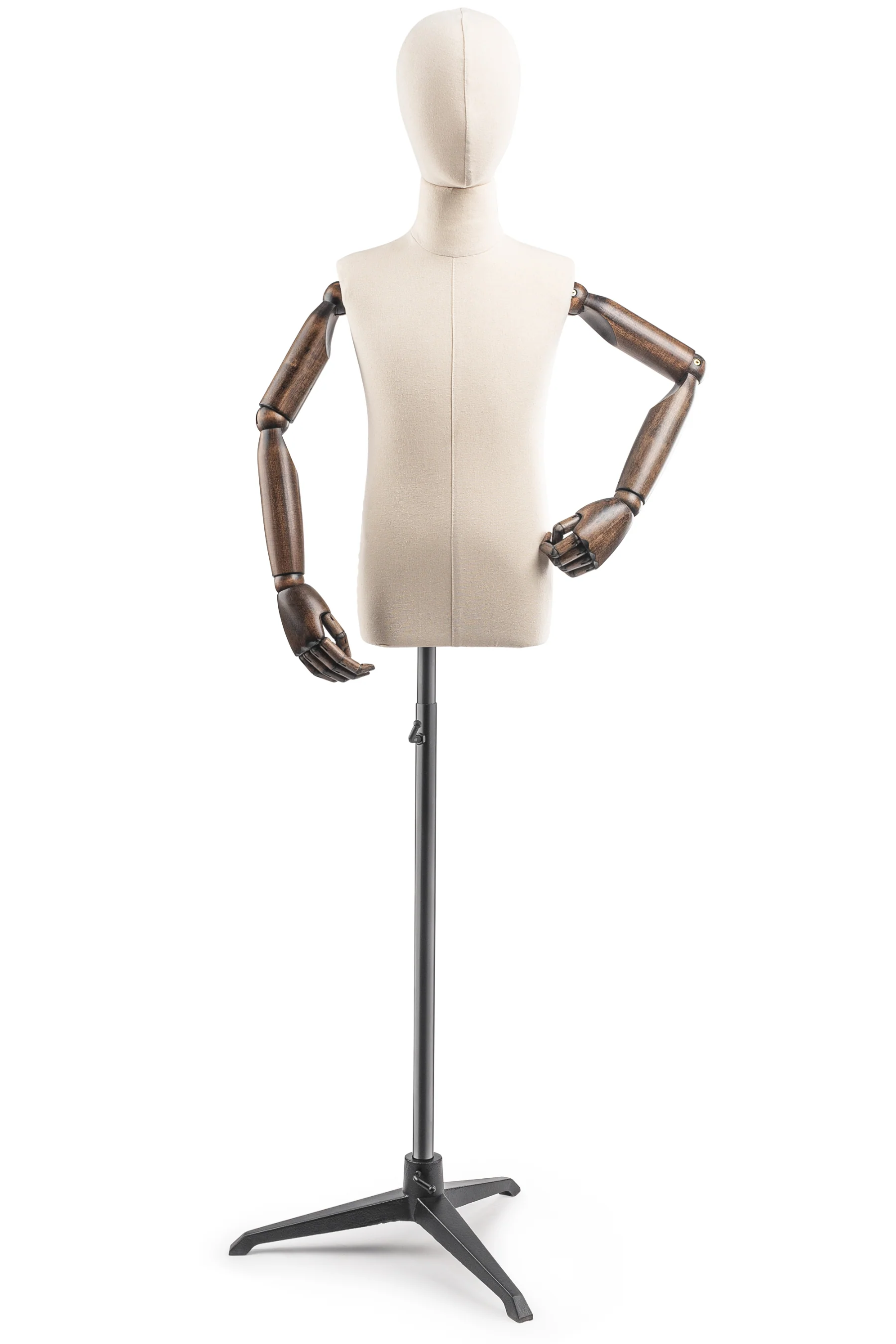 Child Display Dress Form on Metal Tripod Base (Head & Arms Version) - Image 13