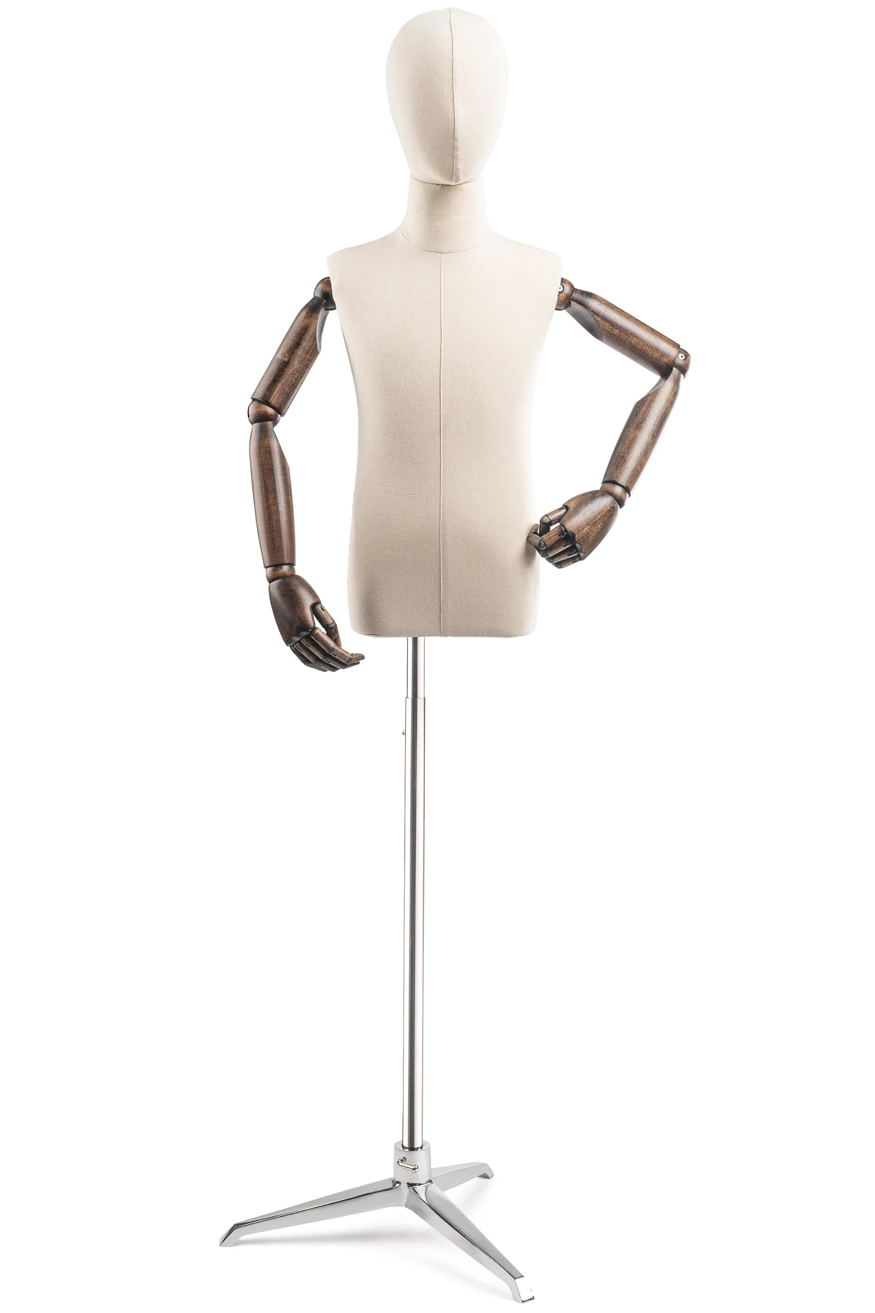 Child Display Dress Form on Metal Tripod Base (Head & Arms Version) - Image 15