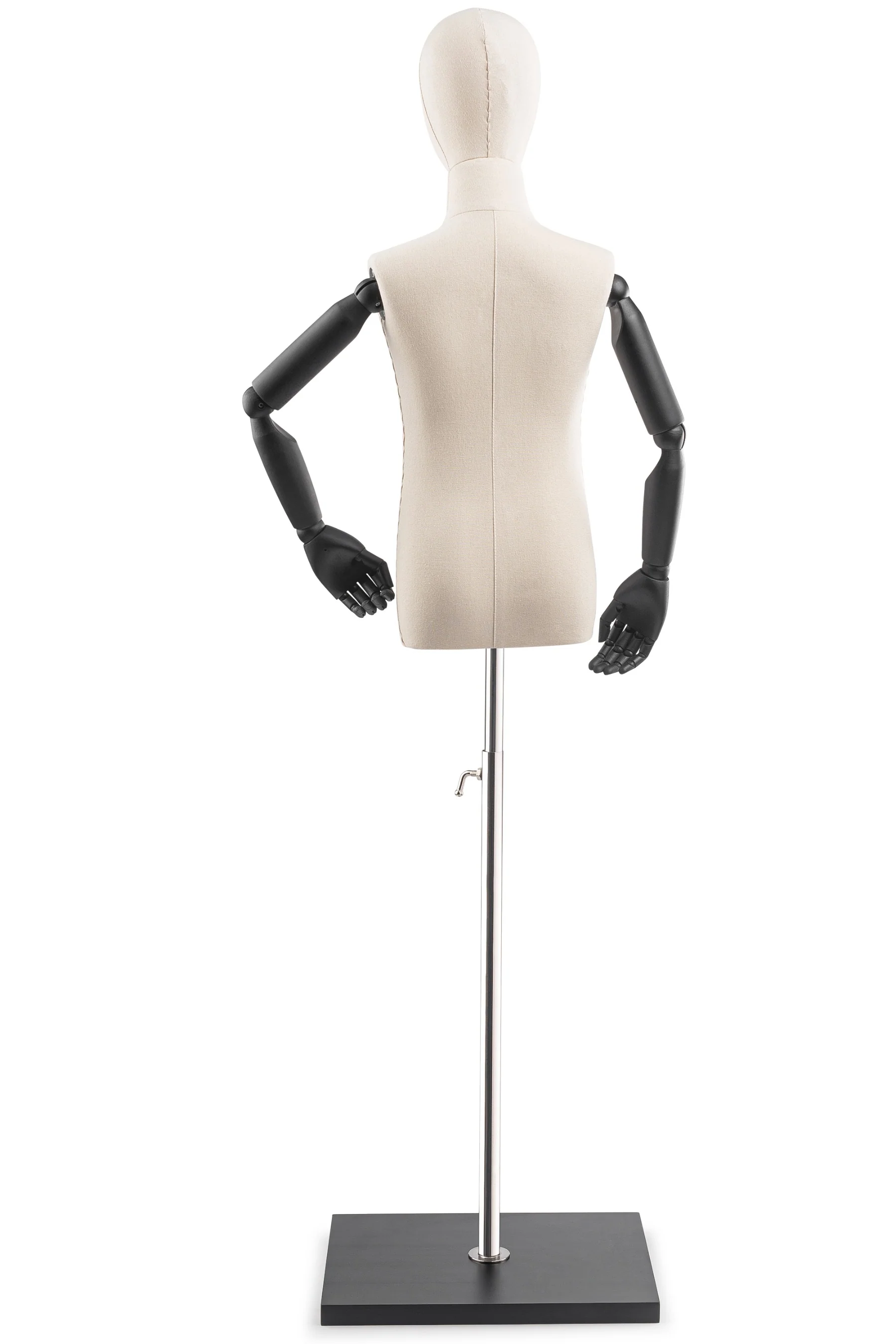 Child Display Dress Form on Wood Flat Base (Head & Arms Version) - Image 15