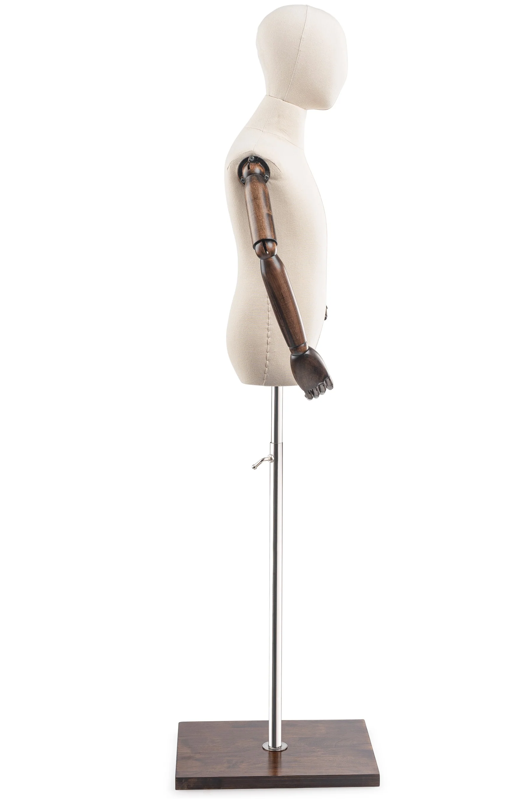 Child Display Dress Form on Wood Flat Base (Head & Arms Version) - Image 23