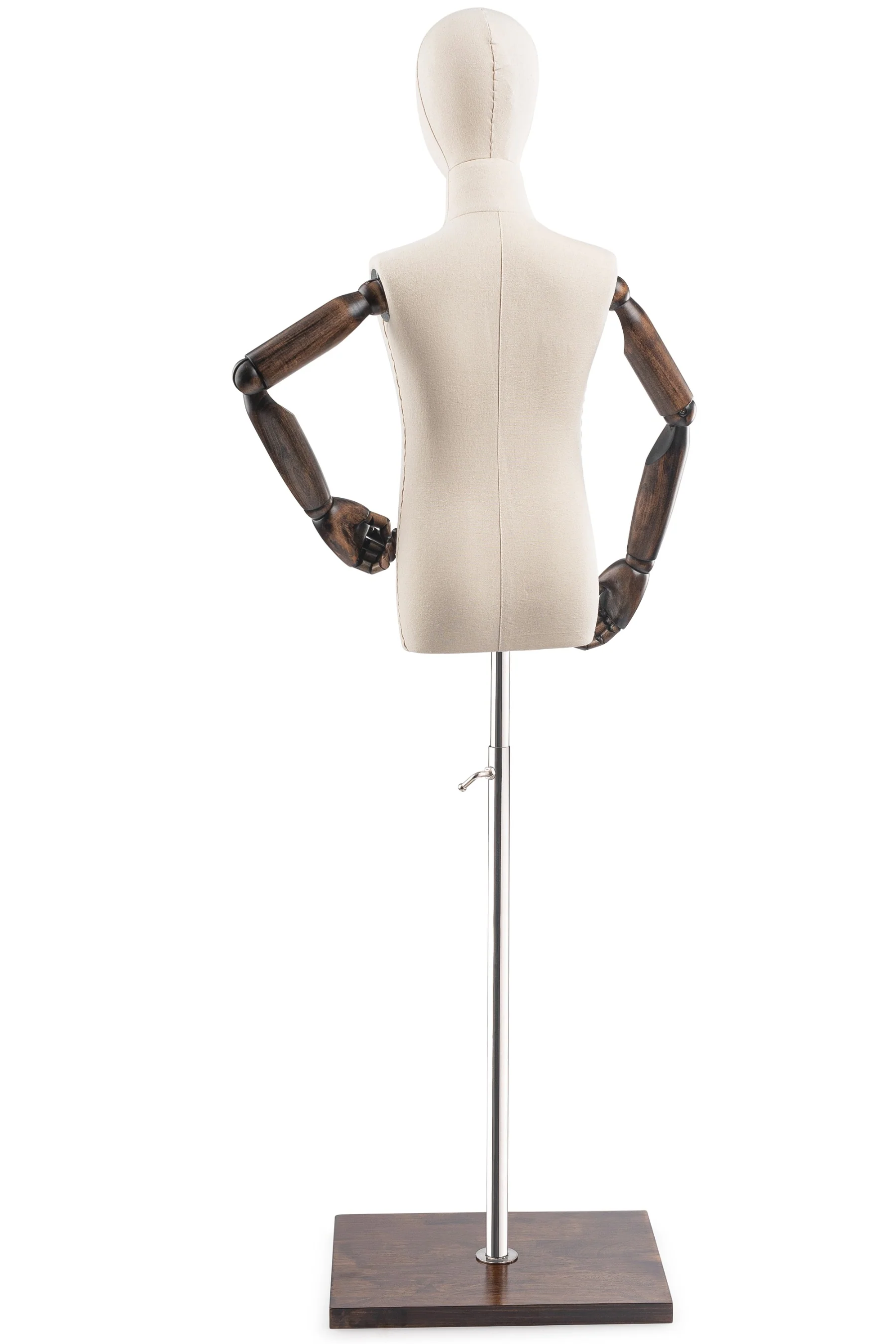 Child Display Dress Form on Wood Flat Base (Head & Arms Version) - Image 24