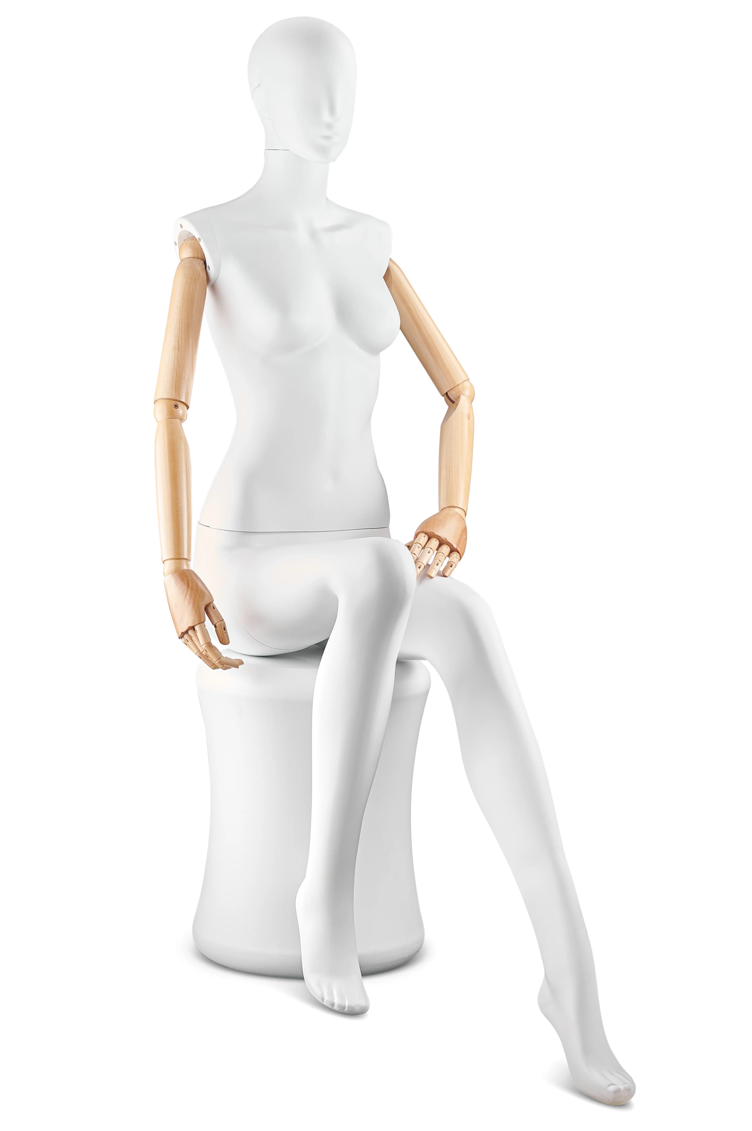 Female Abstract Mannequin in Standing or Sitting Pose w/ Articulating Arms (AP Series) - Image 43