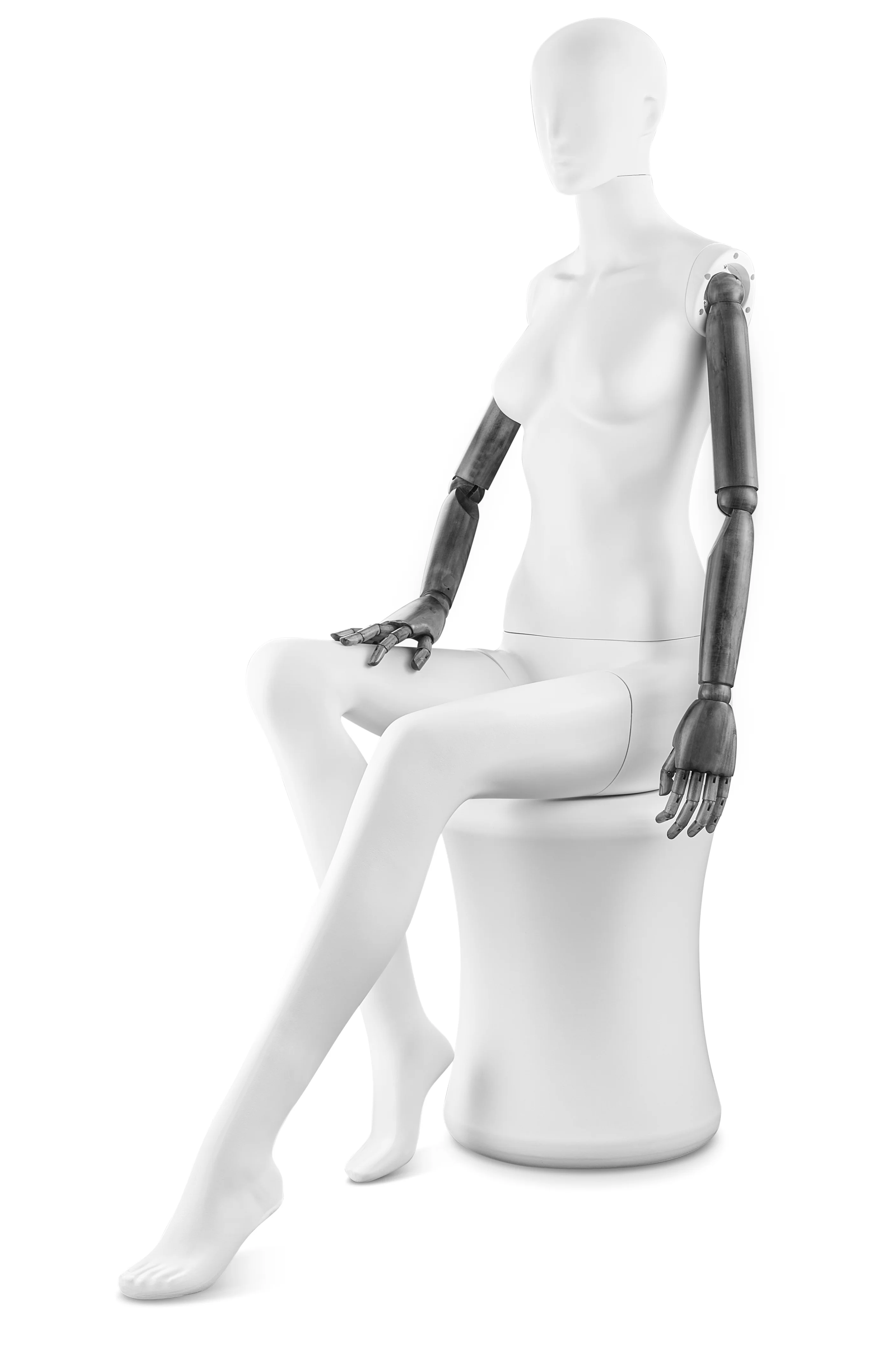 Female Abstract Mannequin in Standing or Sitting Pose w/ Articulating Arms (AP Series) - Image 46
