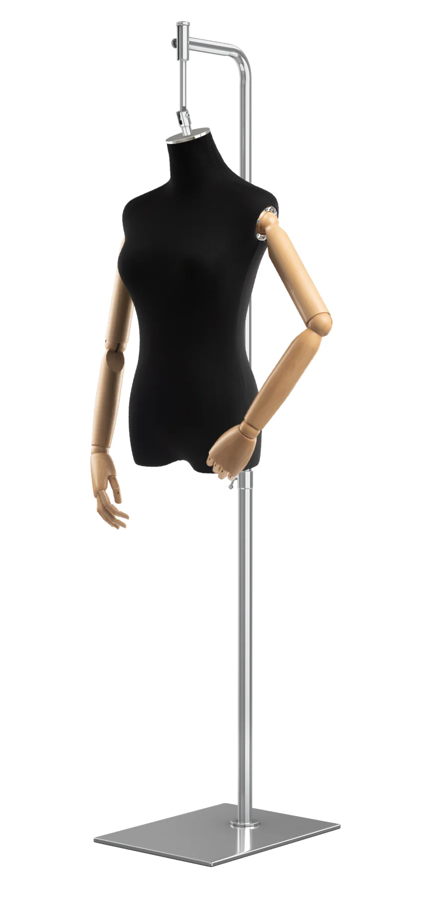 Female Display Dress Form on Metal Hanging Base (Head & Arms Version) - Image 10