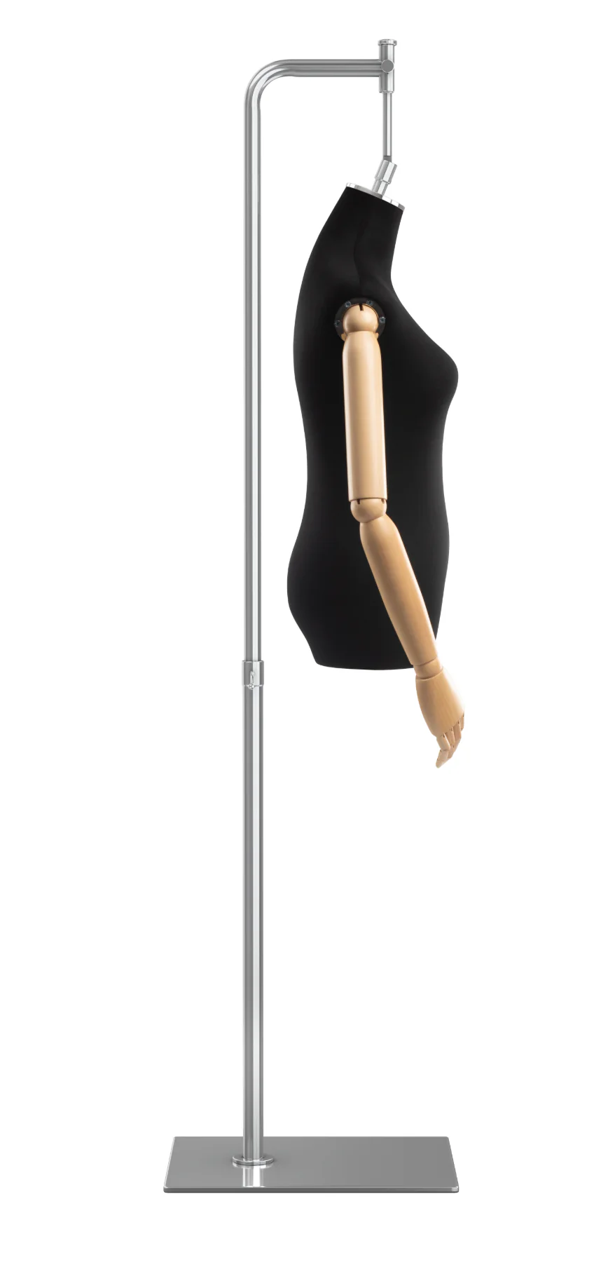 Female Display Dress Form on Metal Hanging Base (Head & Arms Version) - Image 12
