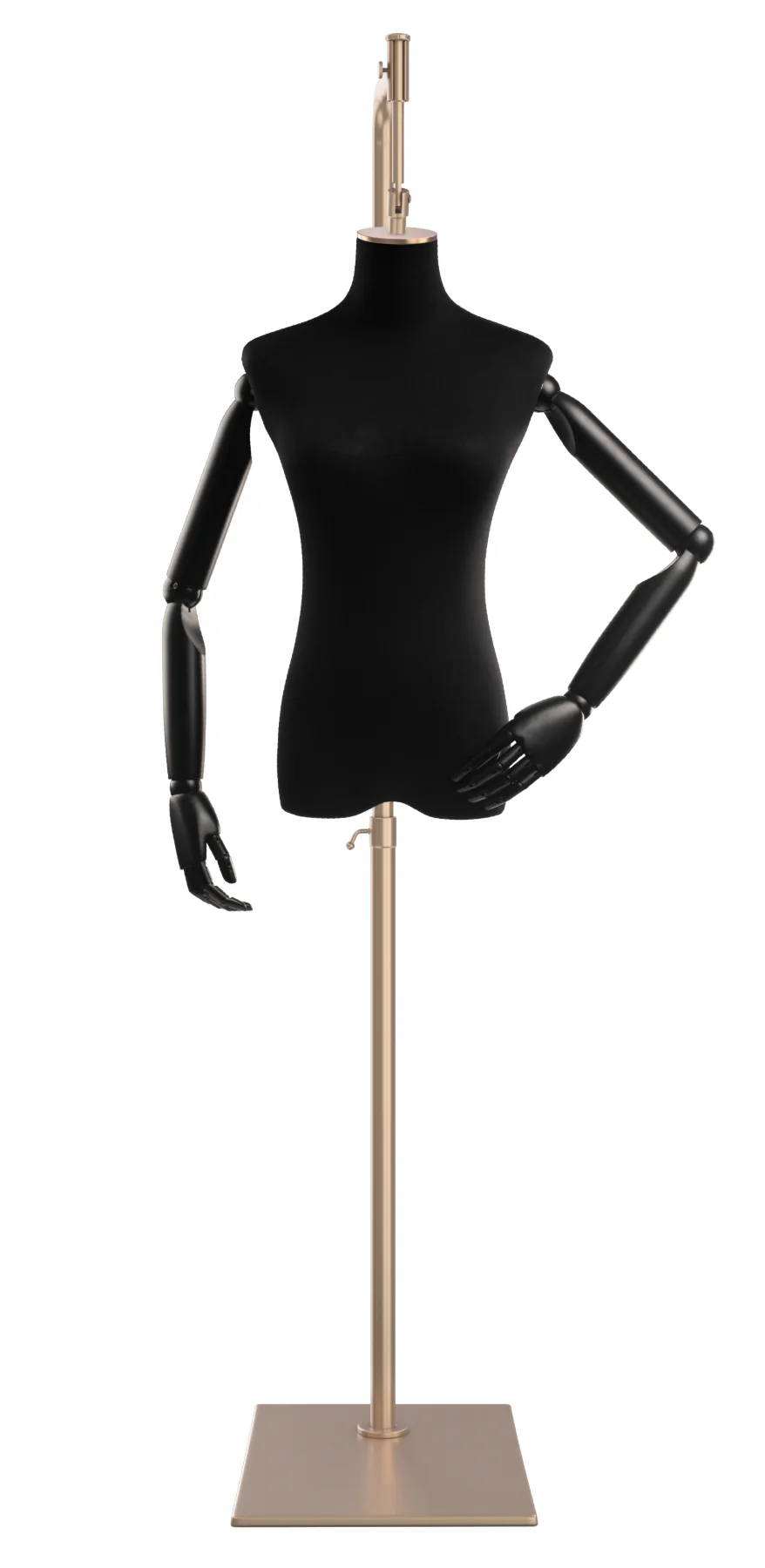 Female Display Dress Form on Metal Hanging Base (Head & Arms Version) - Image 14