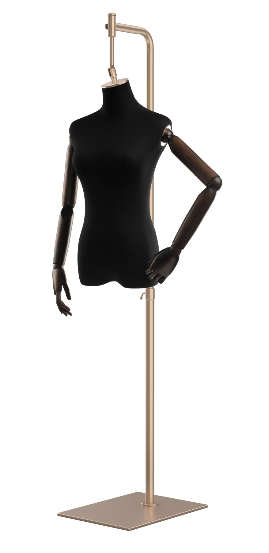 Female Display Dress Form on Metal Hanging Base (Head & Arms Version) - Image 16