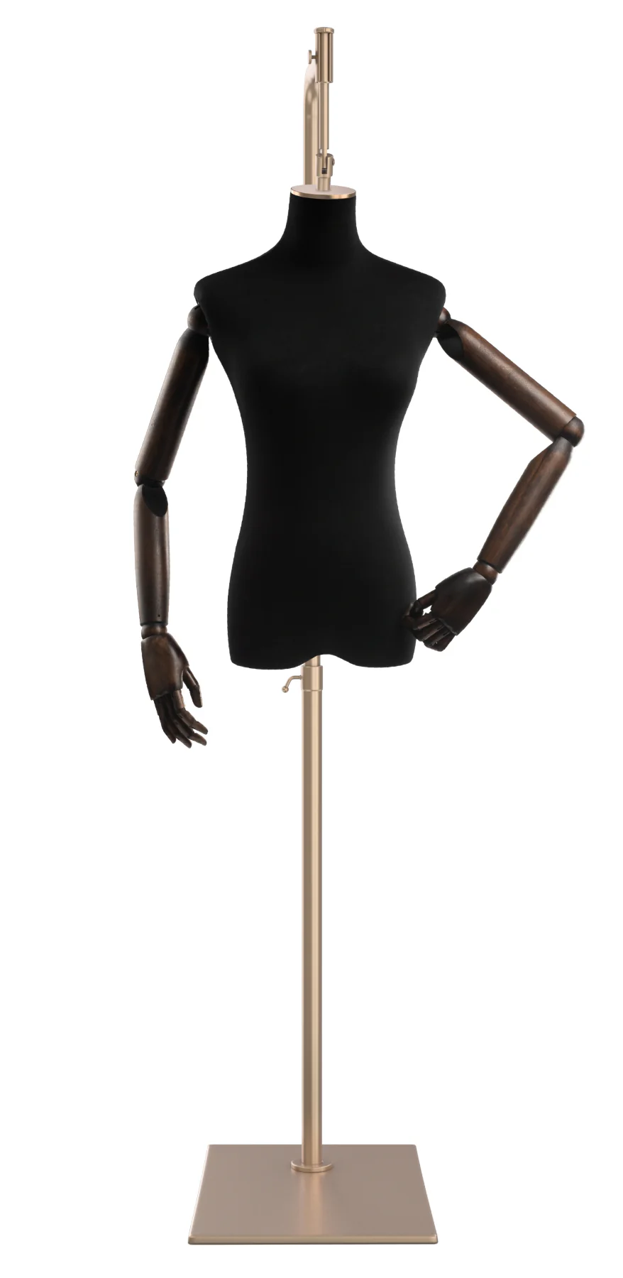 Female Display Dress Form on Metal Hanging Base (Head & Arms Version) - Image 17