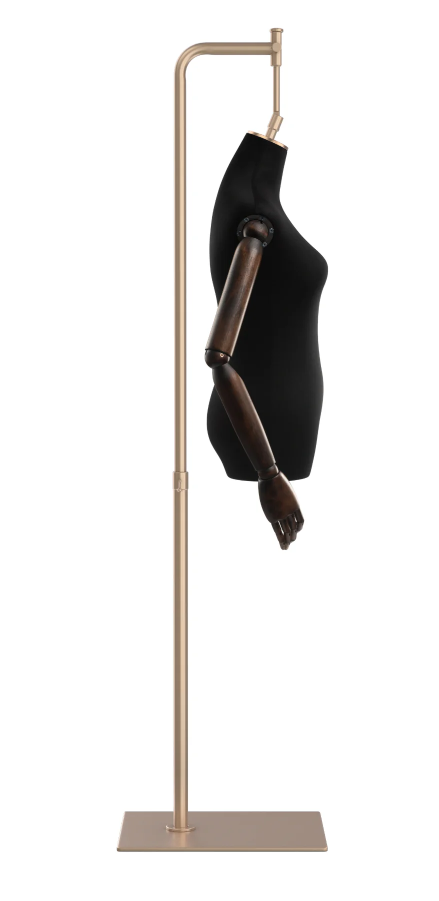 Female Display Dress Form on Metal Hanging Base (Head & Arms Version) - Image 18