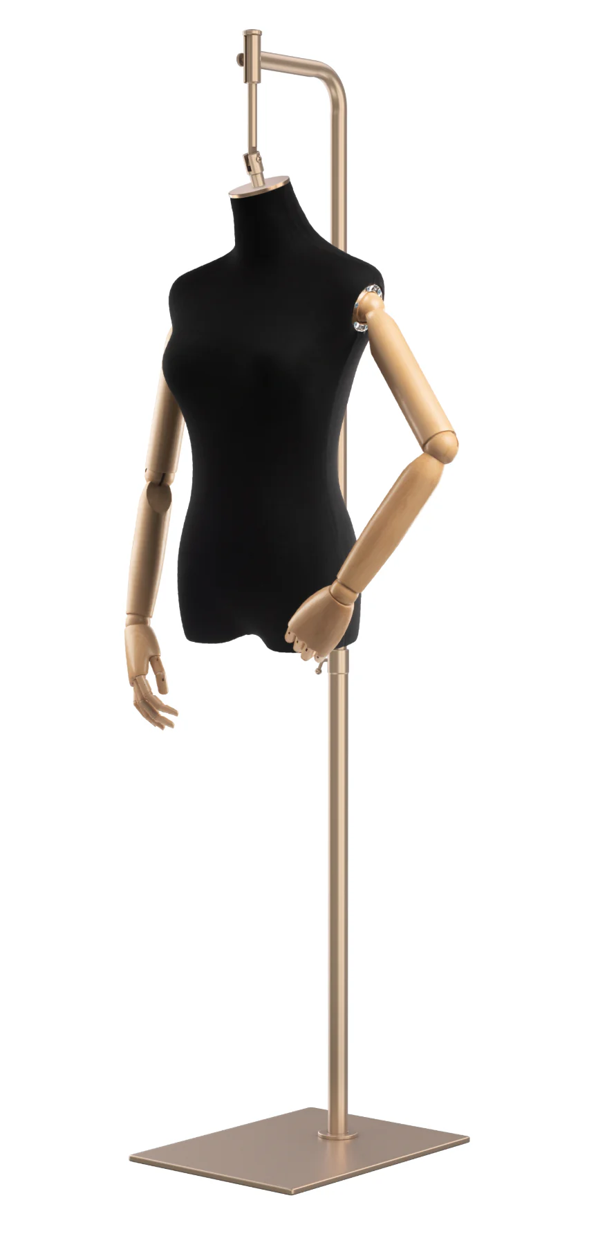 Female Display Dress Form on Metal Hanging Base (Head & Arms Version) - Image 19