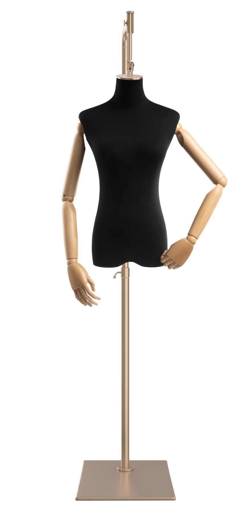 Female Display Dress Form on Metal Hanging Base (Head & Arms Version) - Image 20