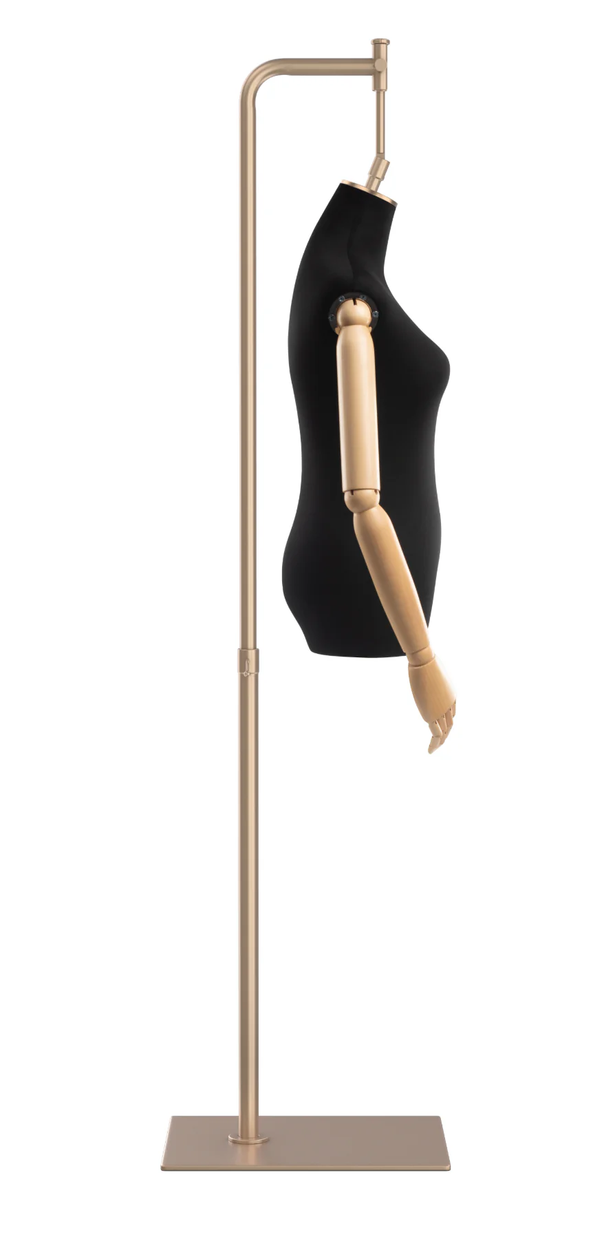 Female Display Dress Form on Metal Hanging Base (Head & Arms Version) - Image 21