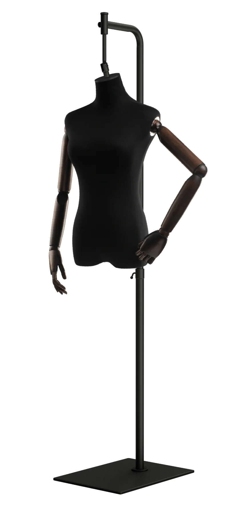 Female Display Dress Form on Metal Hanging Base (Head & Arms Version) - Image 22