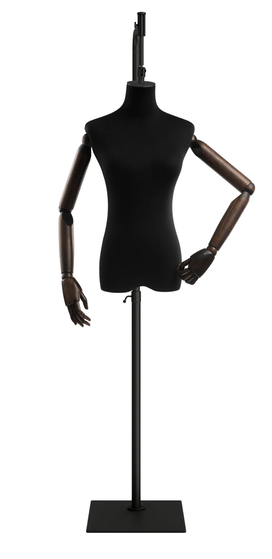 Female Display Dress Form on Metal Hanging Base (Head & Arms Version) - Image 23