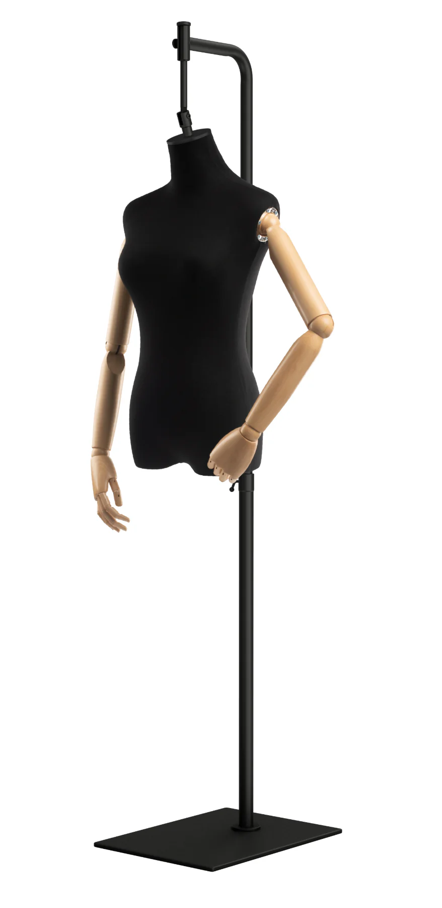 Female Display Dress Form on Metal Hanging Base (Head & Arms Version) - Image 25