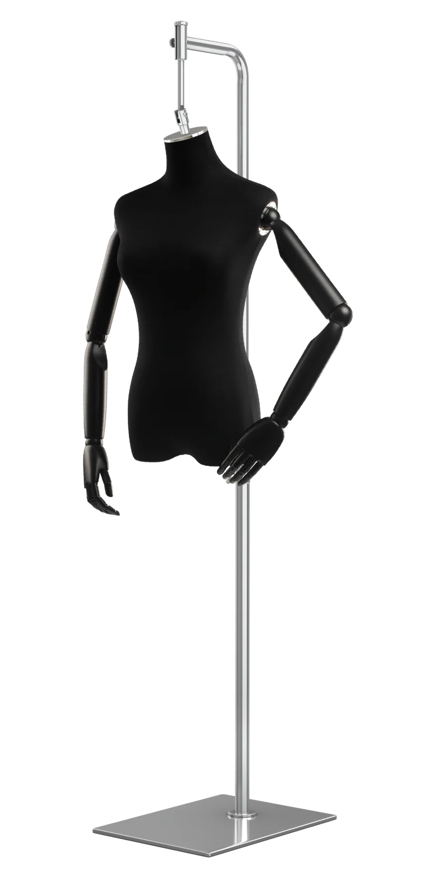 Female Display Dress Form on Metal Hanging Base (Head & Arms Version) - Image 4
