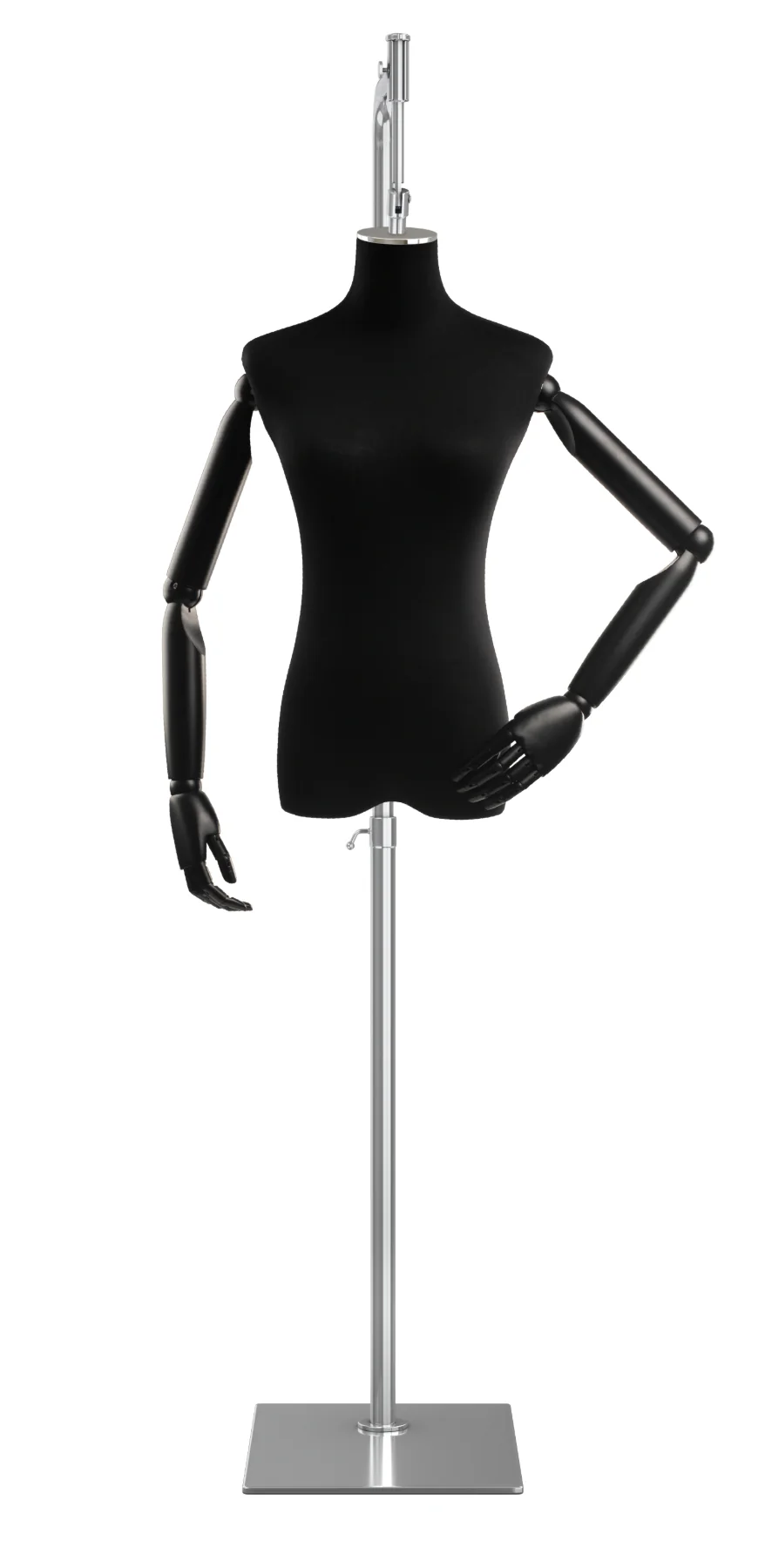 Female Display Dress Form on Metal Hanging Base (Head & Arms Version) - Image 5