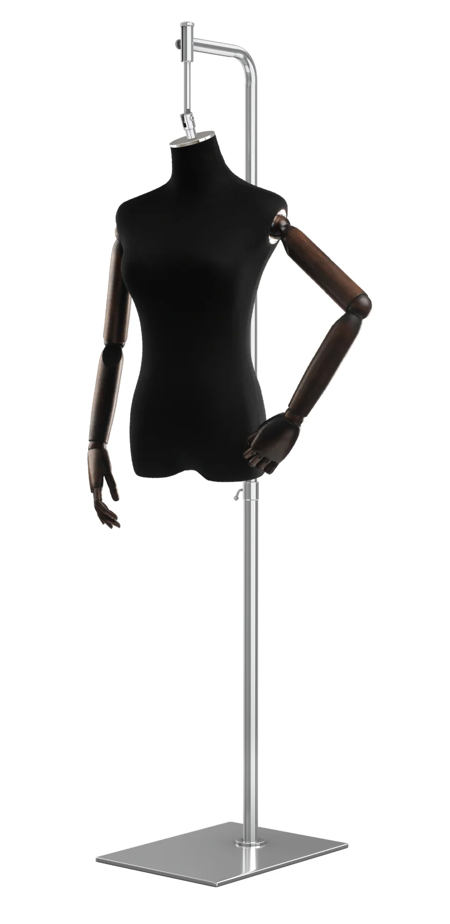 Female Display Dress Form on Metal Hanging Base (Head & Arms Version) - Image 7
