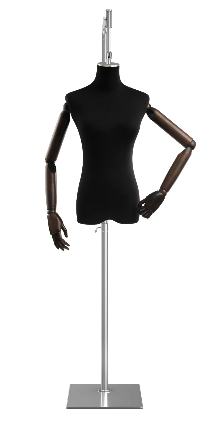 Female Display Dress Form on Metal Hanging Base (Head & Arms Version) - Image 8