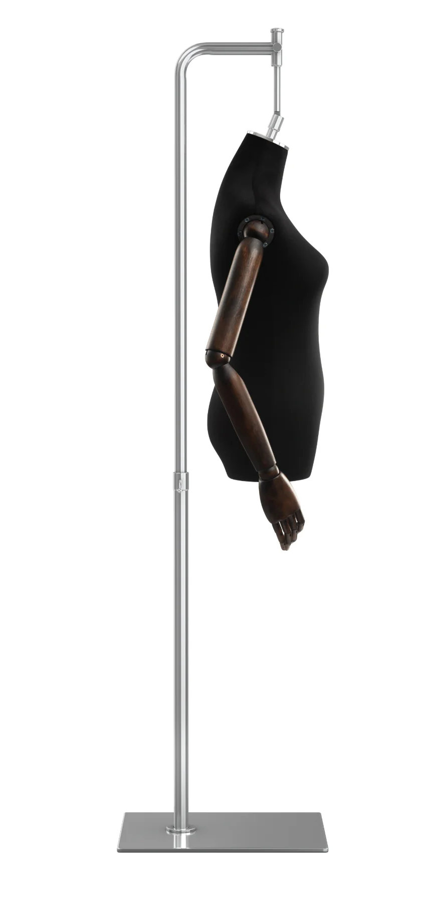 Female Display Dress Form on Metal Hanging Base (Head & Arms Version) - Image 9