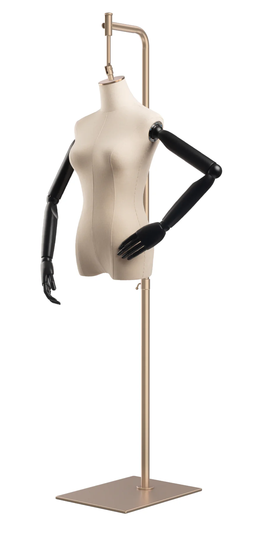 Female Display Dress Form on Metal Hanging Base (Head & Arms Version) - Image 12