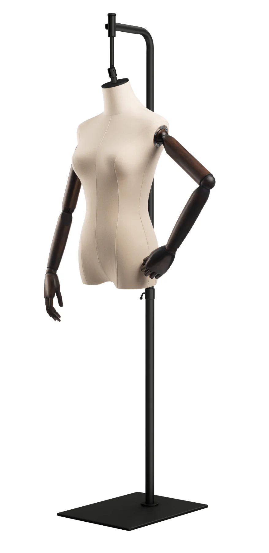 Female Display Dress Form on Metal Hanging Base (Head & Arms Version) - Image 17