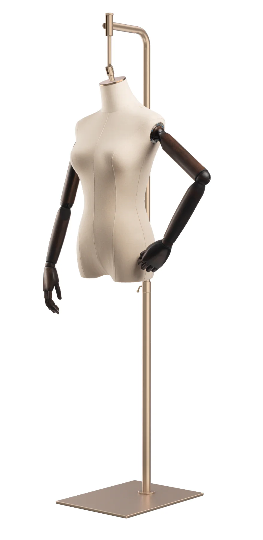 Female Display Dress Form on Metal Hanging Base (Head & Arms Version) - Image 22